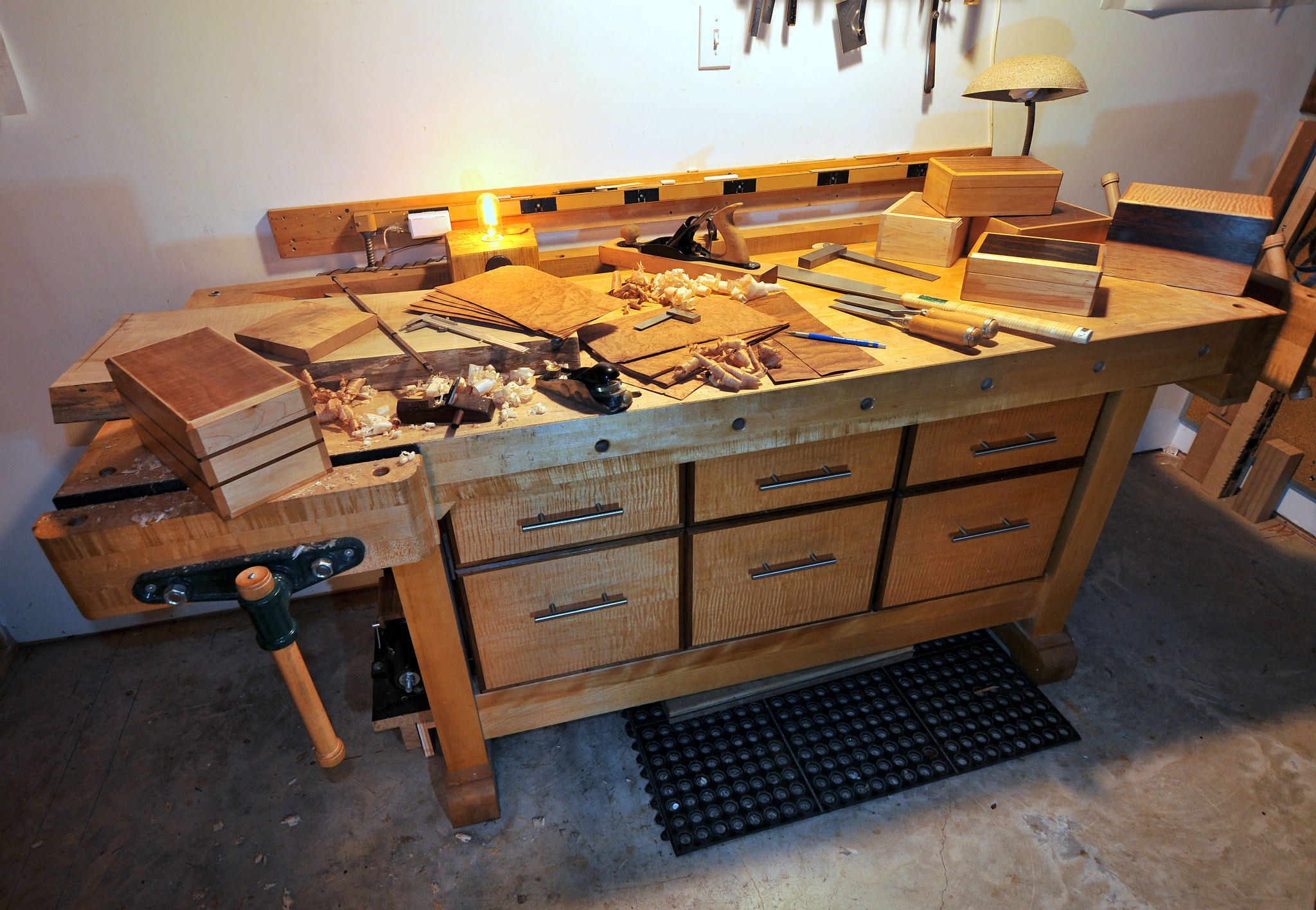 Nikon D300 sample photo. Making veneered boxes photography