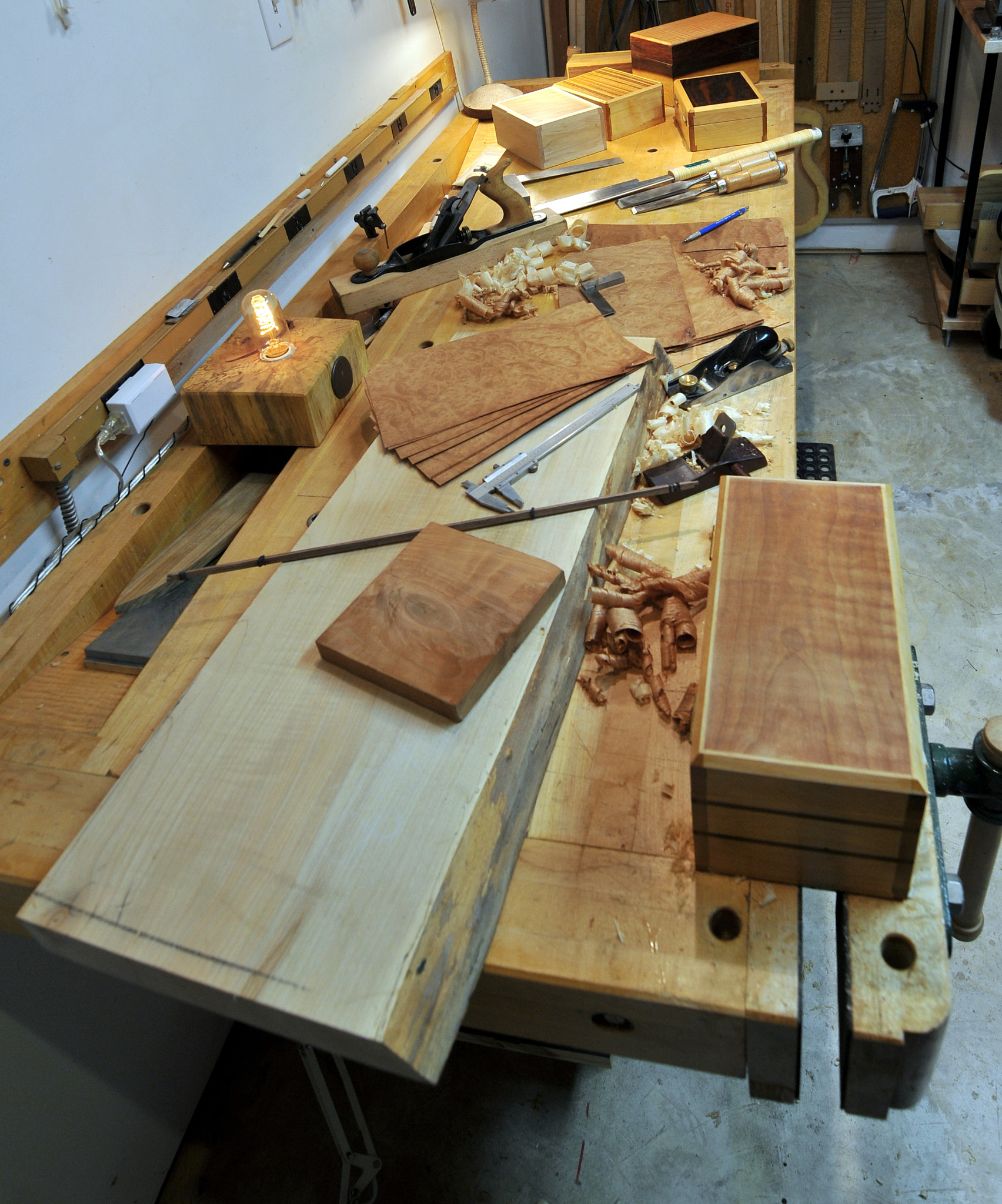 Nikon D300 sample photo. Making veneered boxes photography