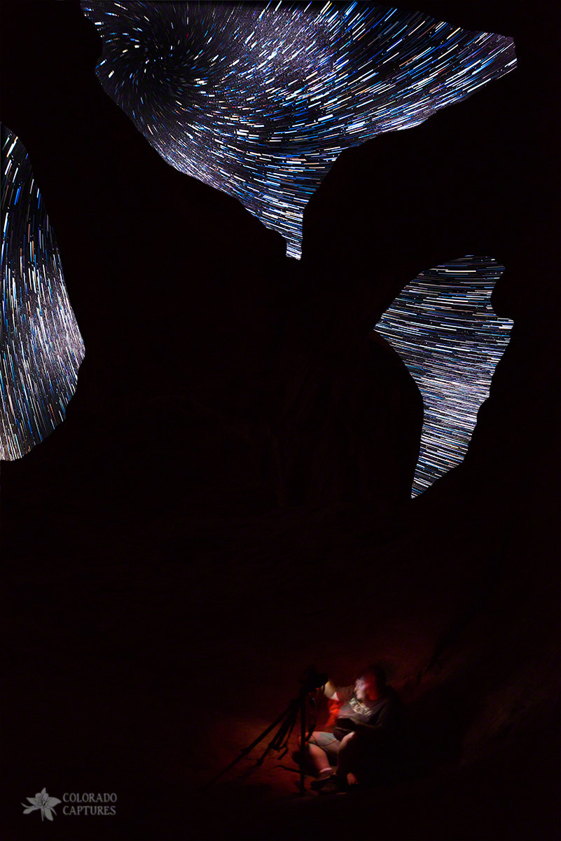 Nikon D800 + Nikon AF Fisheye-Nikkor 16mm F2.8D sample photo. Tina's star trail vortex view photography