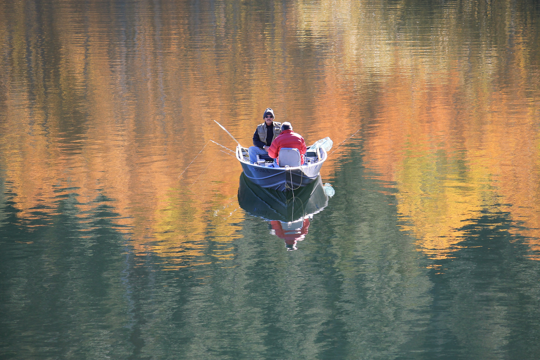 Canon EF-S 55-250mm F4-5.6 IS sample photo. Fishermen on lake- june lake photography