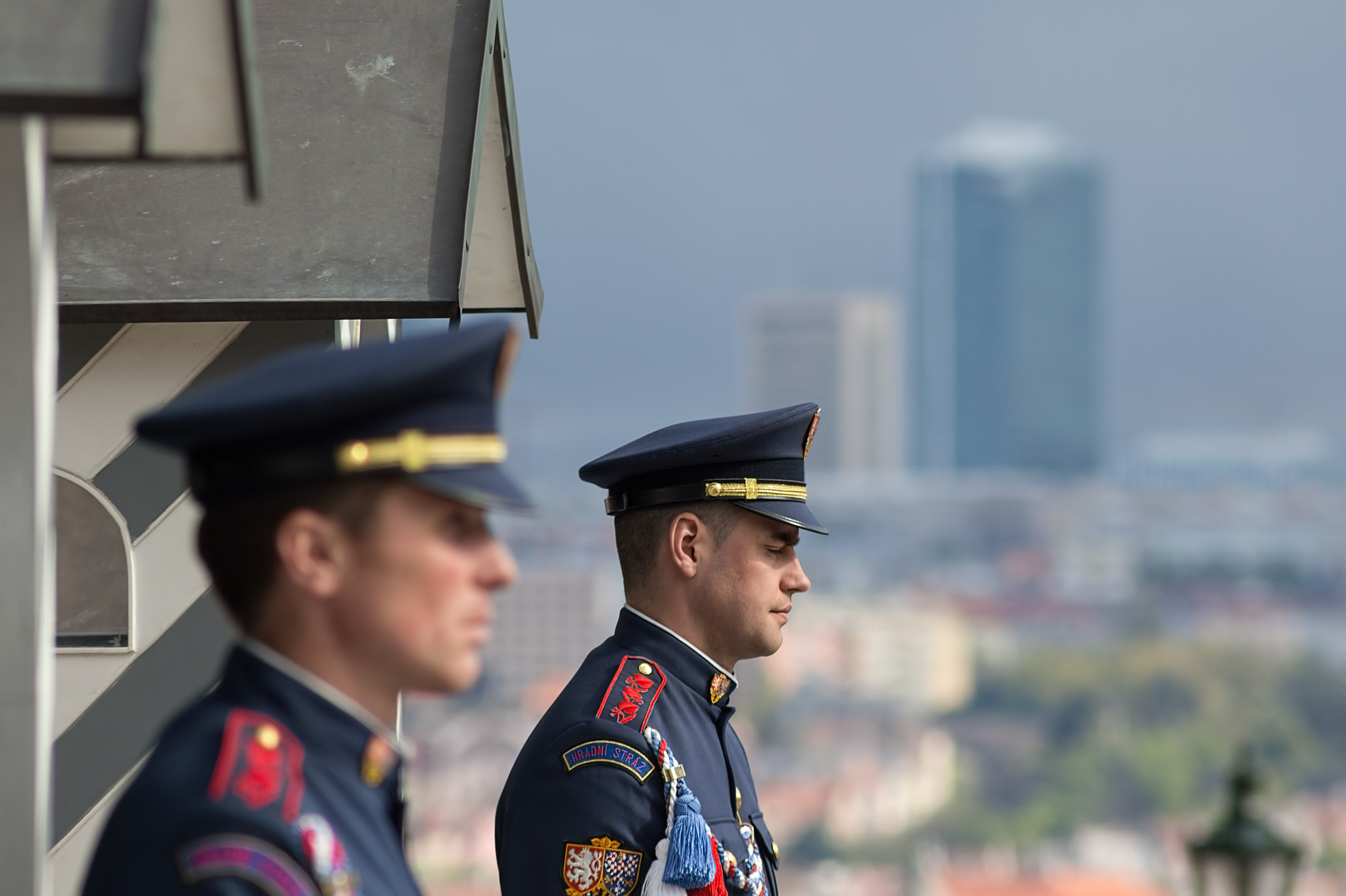 Canon EF 75-300mm F4.0-5.6 IS USM sample photo. Presidential castle guards photography