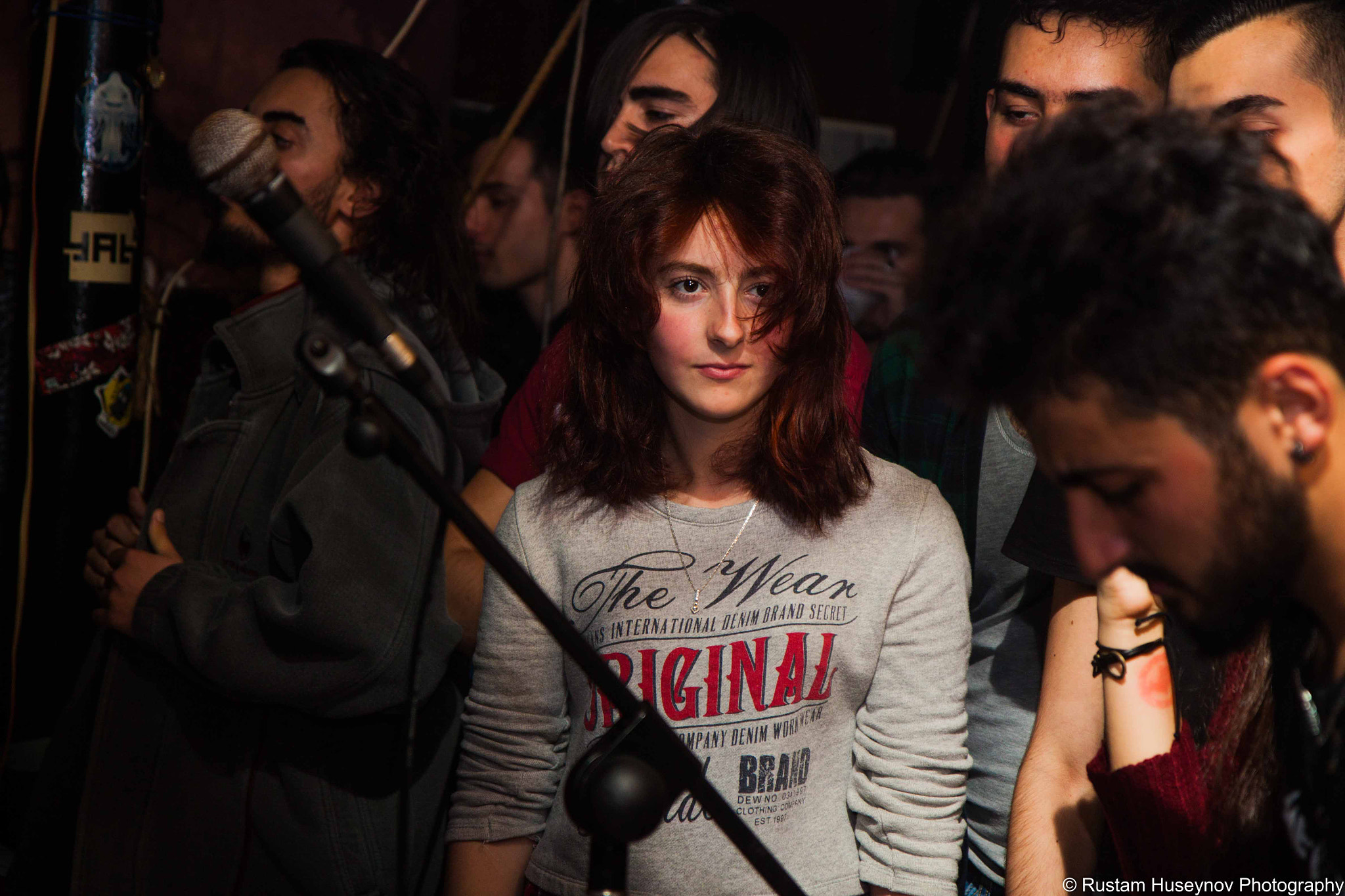 Canon EF-S 17-55mm F2.8 IS USM sample photo. Red hair girl at concert photography