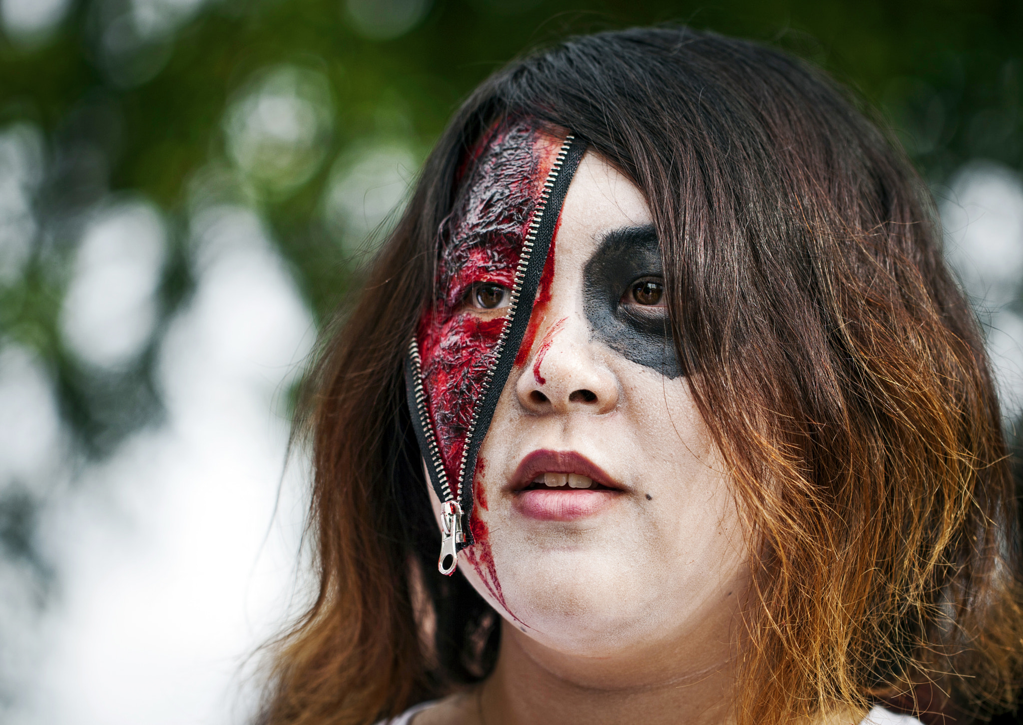 Canon EOS-1D Mark III sample photo. Zipper zombie, brisbane zombie walk photography