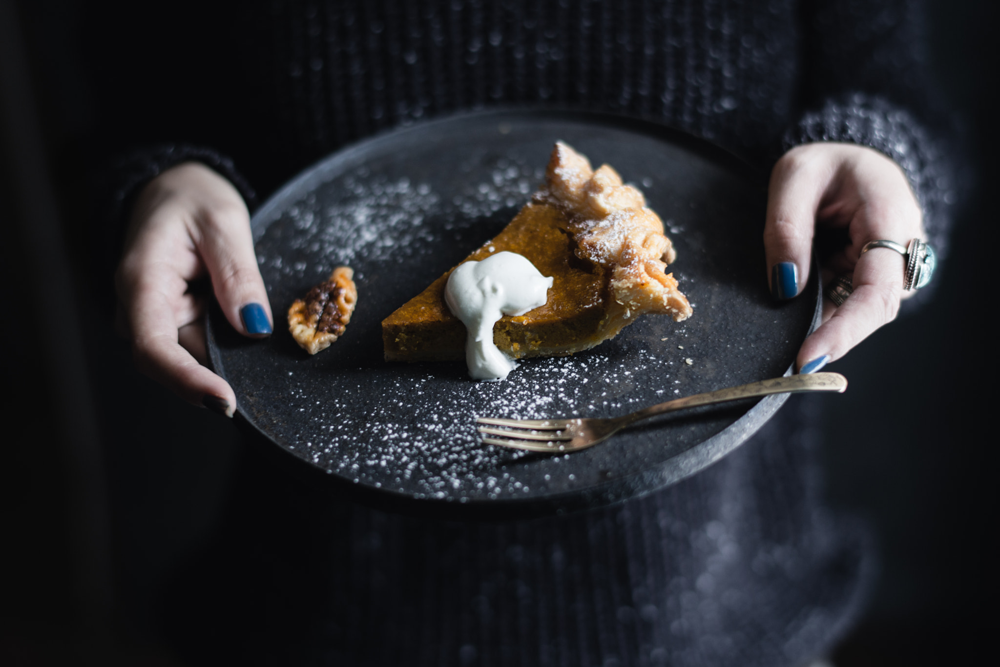 Nikon D610 + Nikon AF-S Nikkor 58mm F1.4G sample photo. Homemade kabocha squash pie. photography