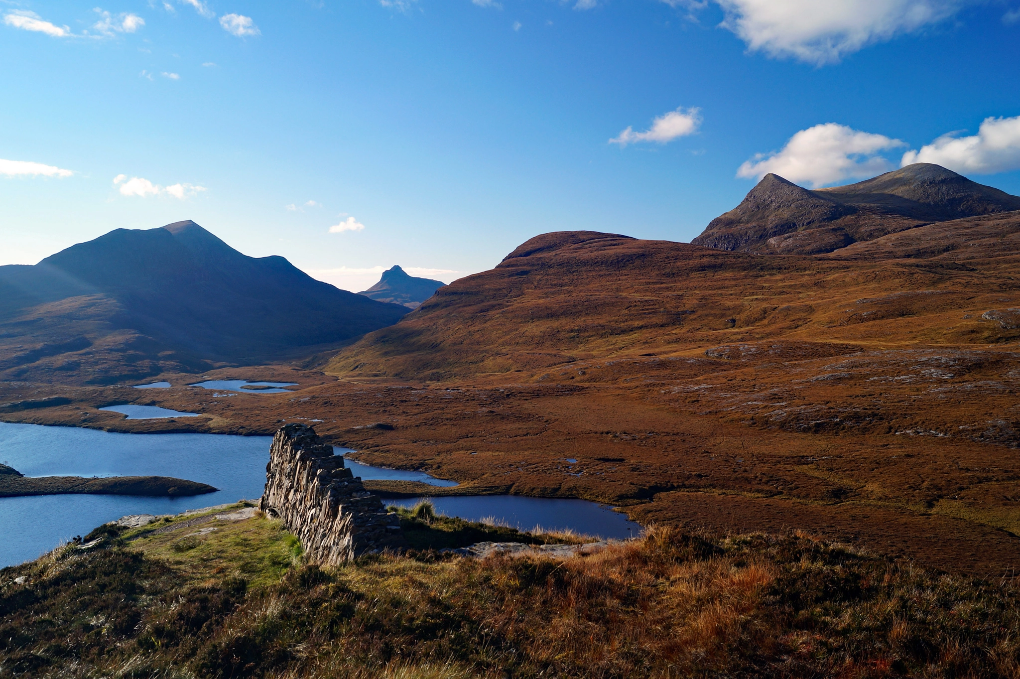 Sony DT 18-55mm F3.5-5.6 SAM II sample photo. Mountains of assynt, knockan crag, elphin, scottish highlands photography