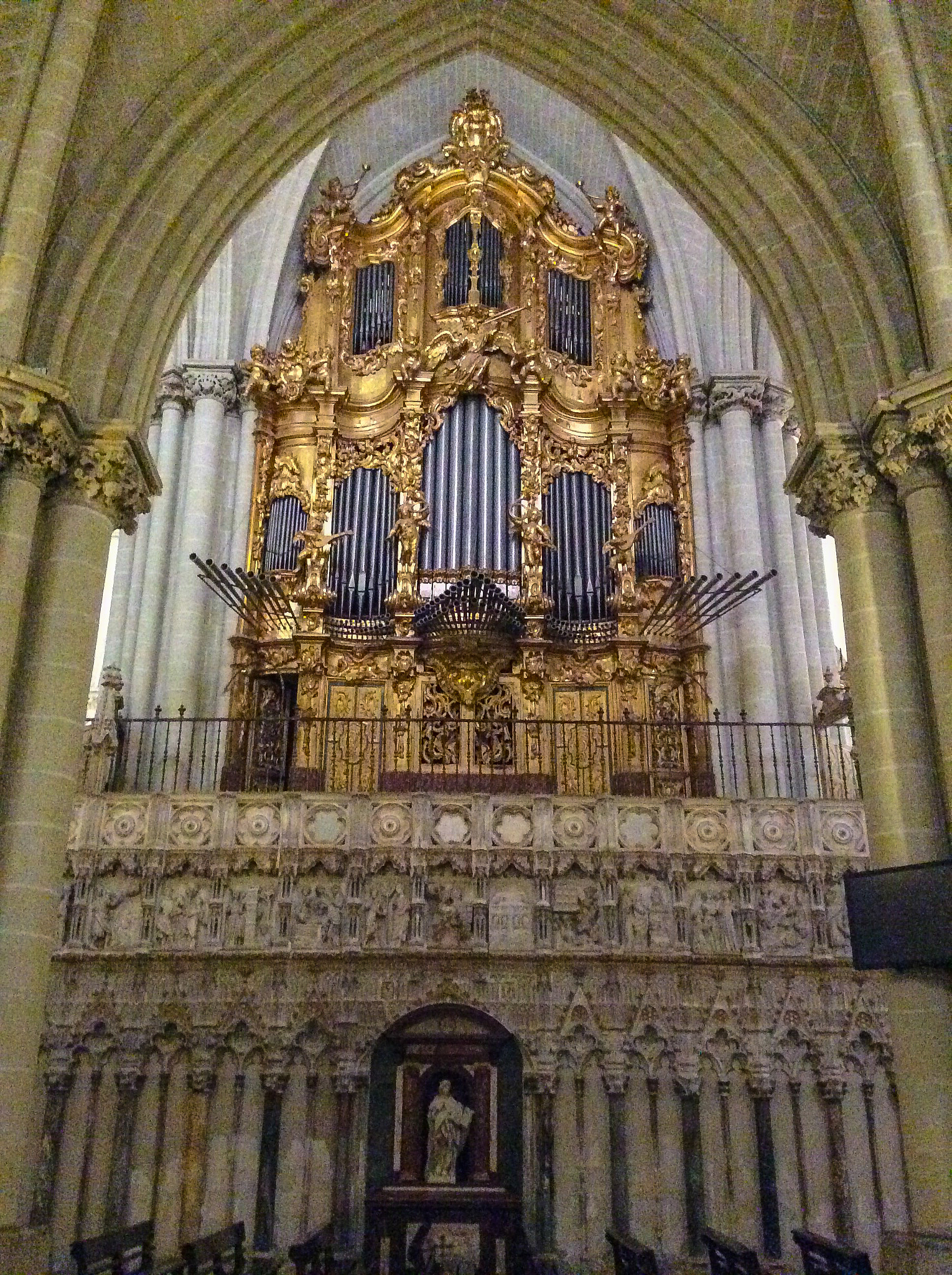 Apple iPad mini 2 sample photo. The gold plated organ in the santa iglesia catedral primada de t photography