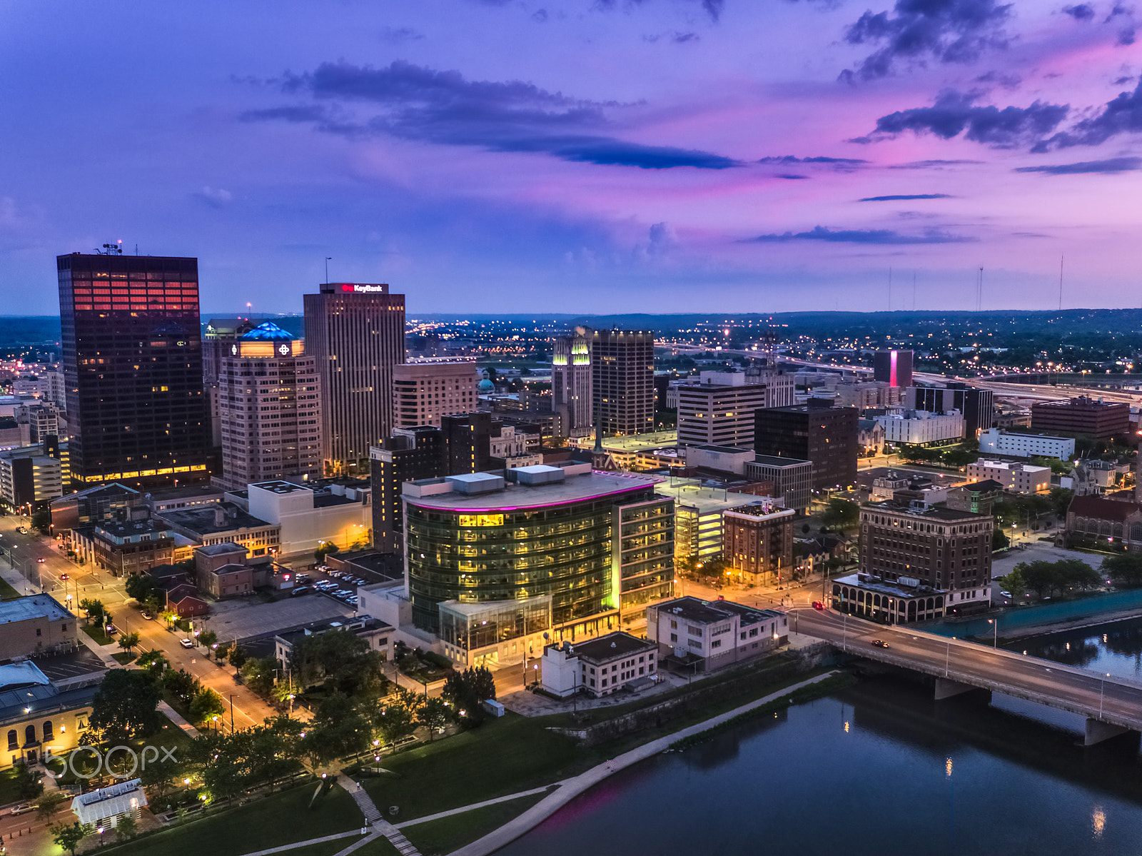 DJI FC550 sample photo. Downtown lights photography