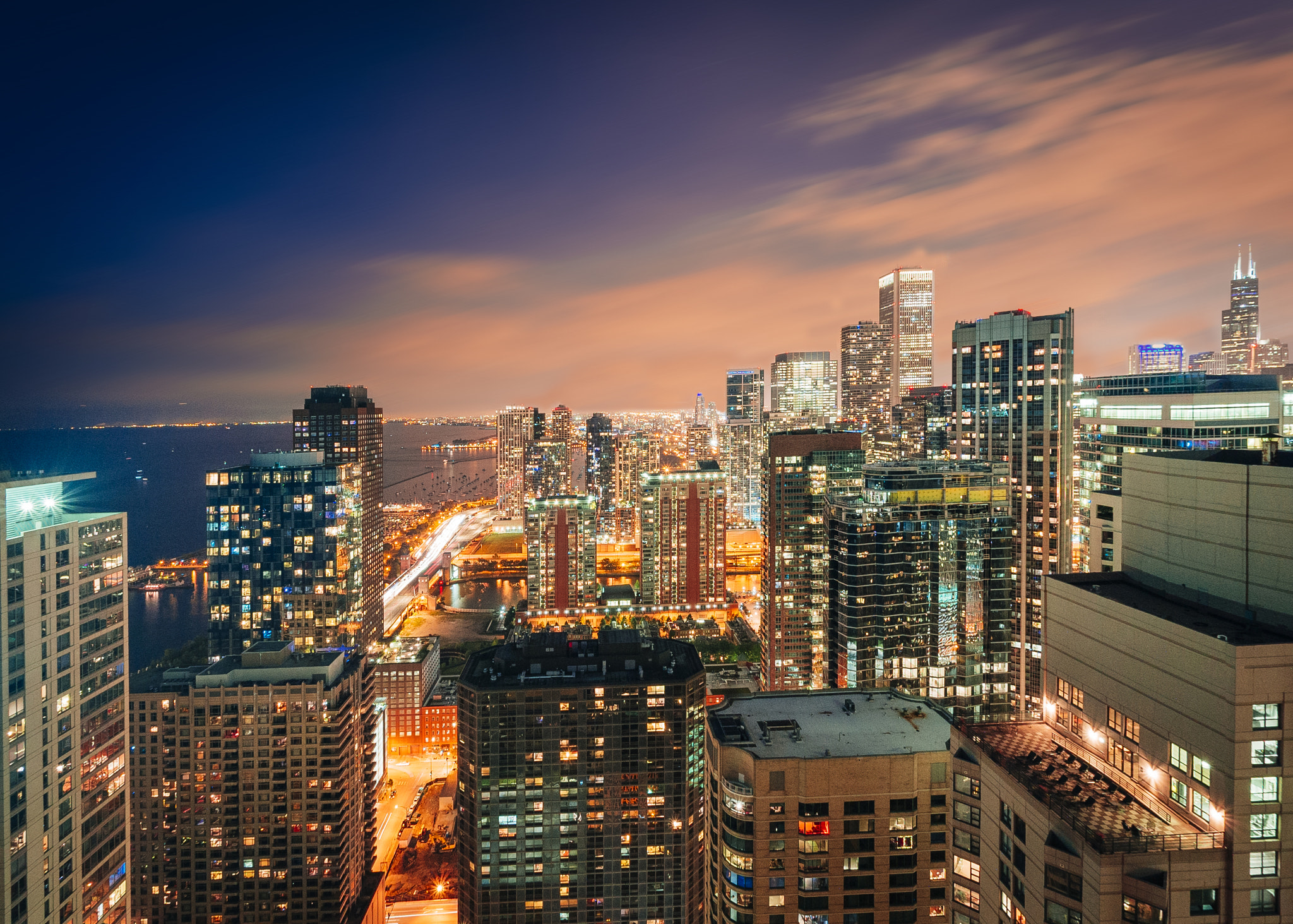 Samyang 12mm F2.8 ED AS NCS Fisheye sample photo. Chicago at night photography