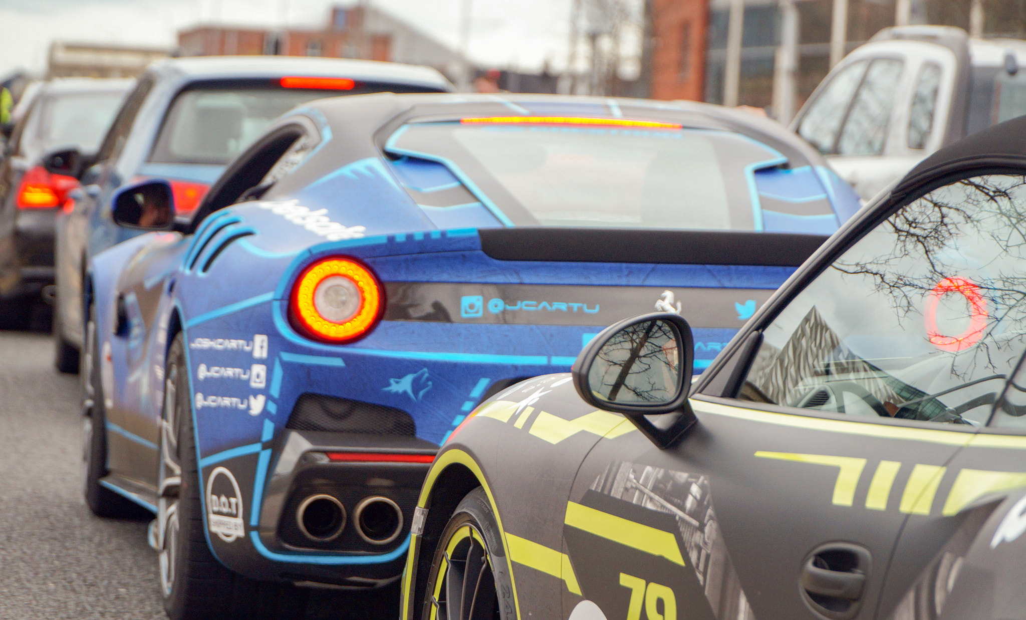 Sony Alpha a5000 (ILCE 5000) + Sony E PZ 18-105mm F4 G OSS sample photo. Ferrari at gumball in belfast photography
