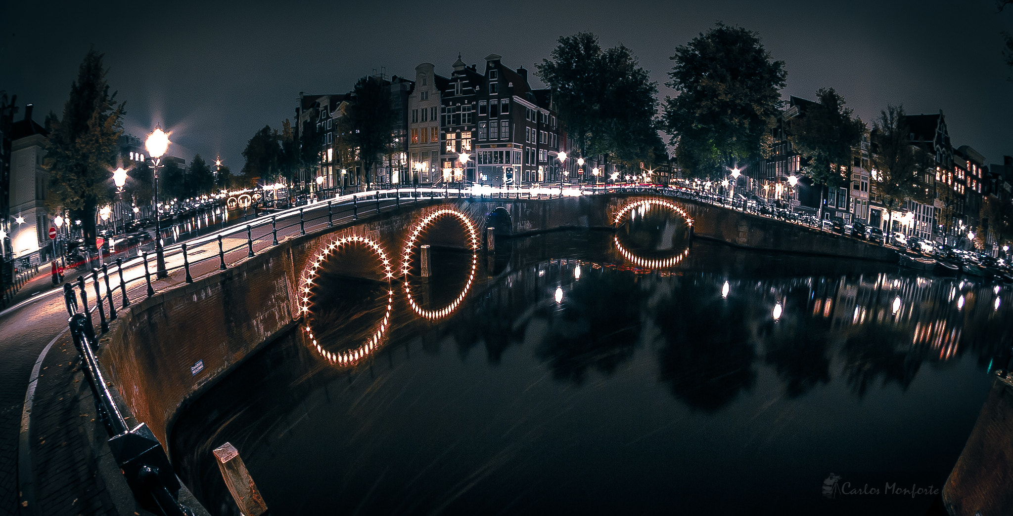 Sigma 4.5mm F2.8 EX DC HSM Circular Fisheye sample photo. Amsterdam canals night photography