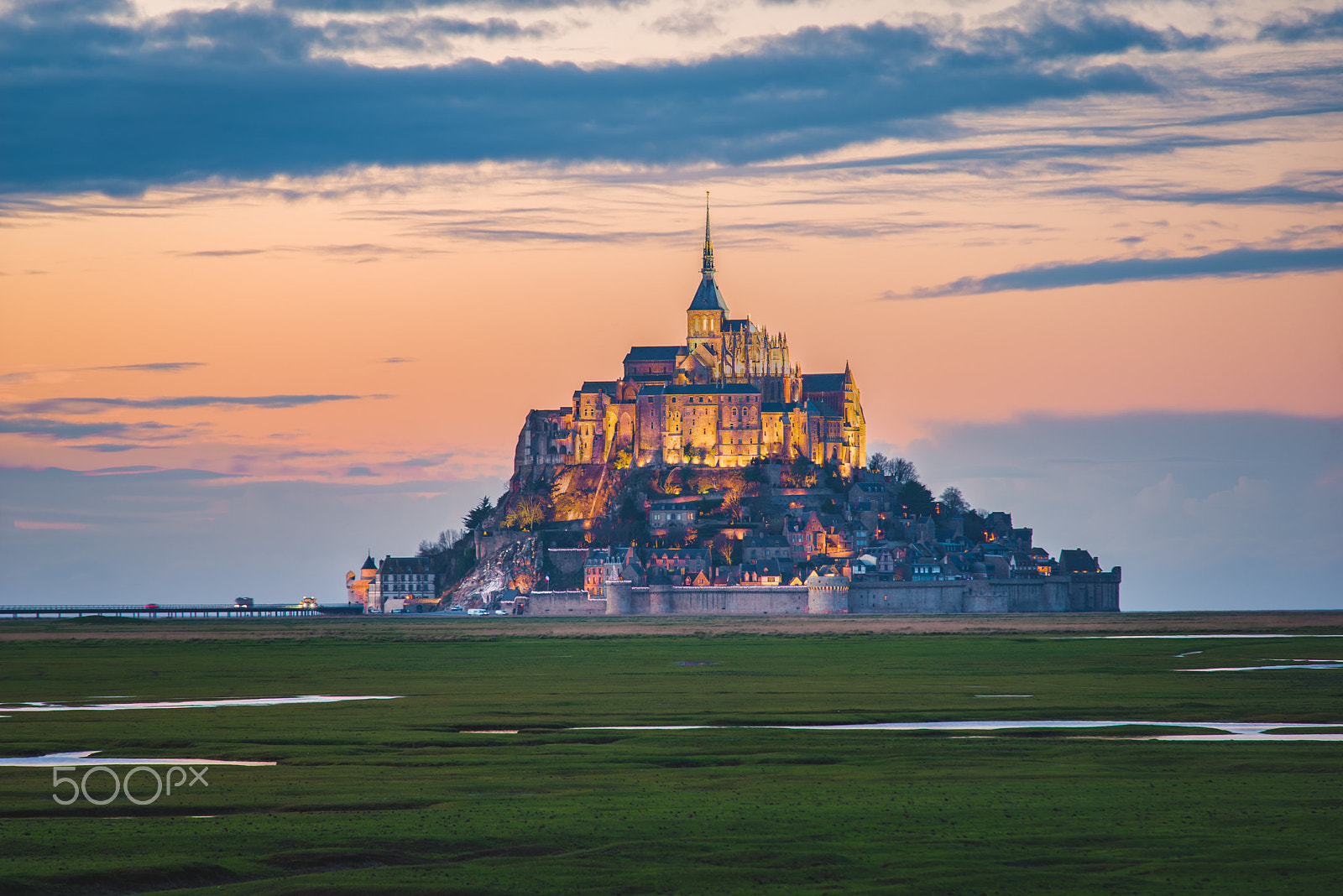Sigma 70-200mm F2.8 EX DG Macro HSM II sample photo. The mont saint-michel at sunset photography