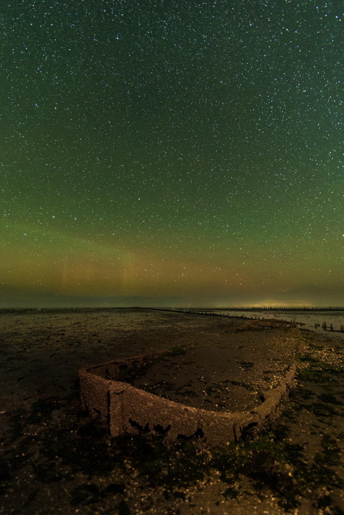 Tokina AT-X 16-28mm F2.8 Pro FX sample photo. Northern lights over the waddensea photography