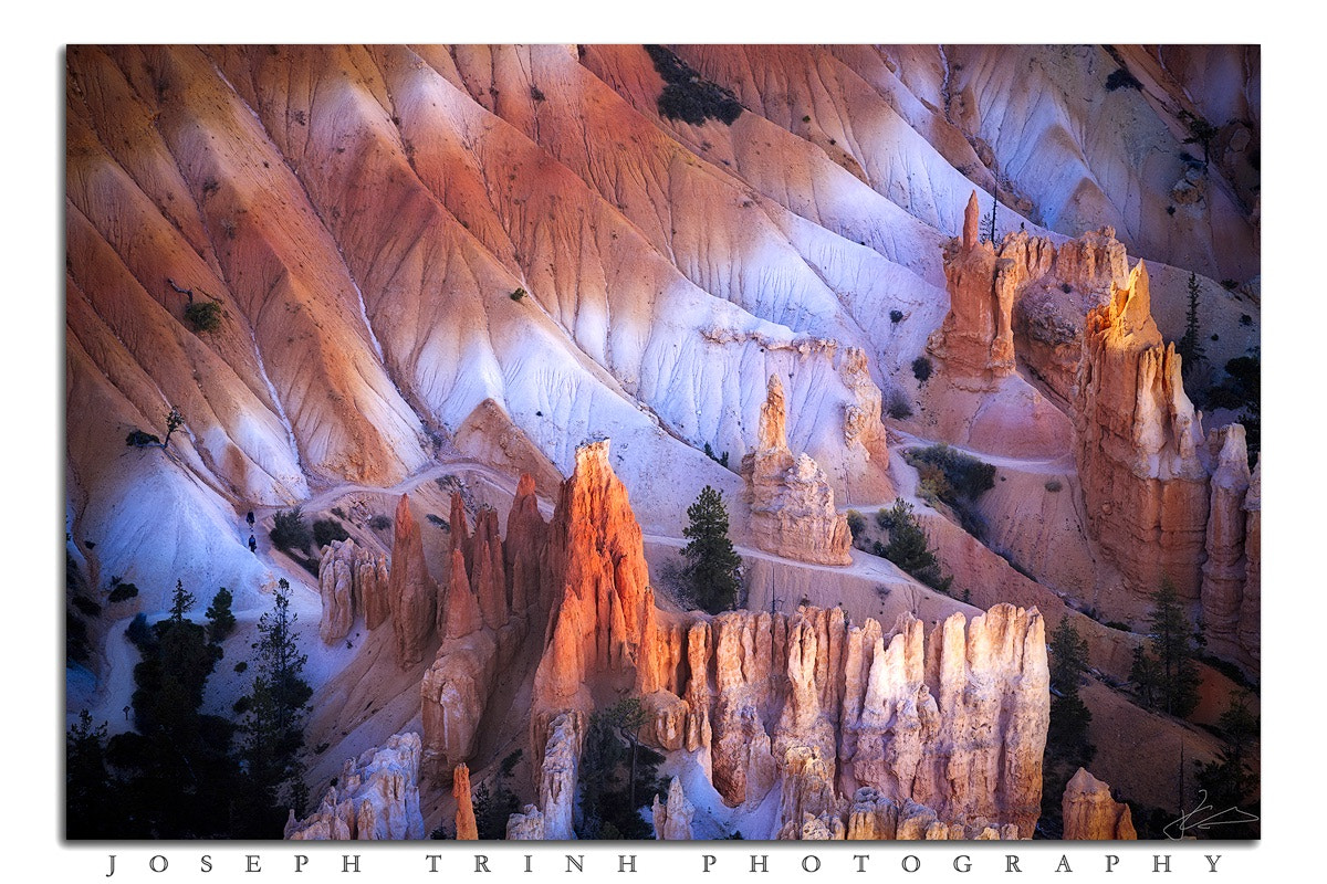Canon EOS-1D X + Canon EF 70-200mm F4L USM sample photo. Shot at bryce canyon observation point with 200mm to capture 2 hikers on the left bottom 3rd. photography