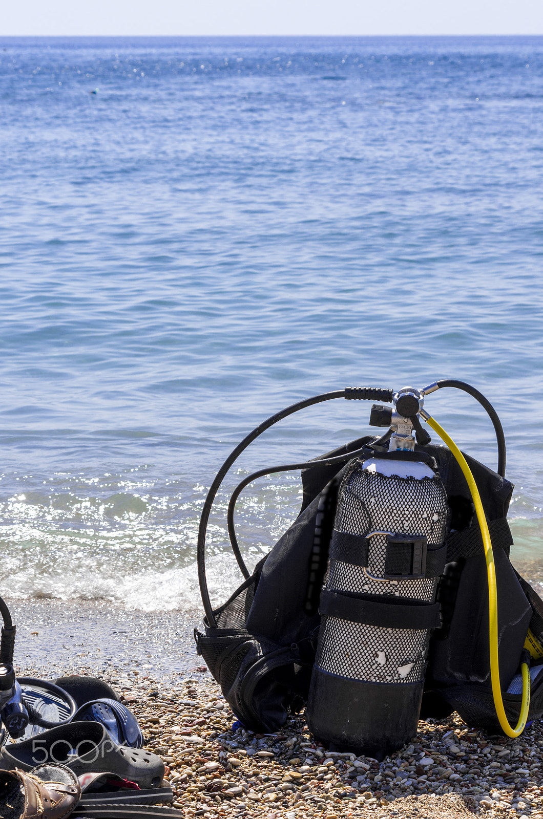 Pentax smc DA 55-300mm F4.0-5.8 ED sample photo. Oxygen tank and diving gear photography