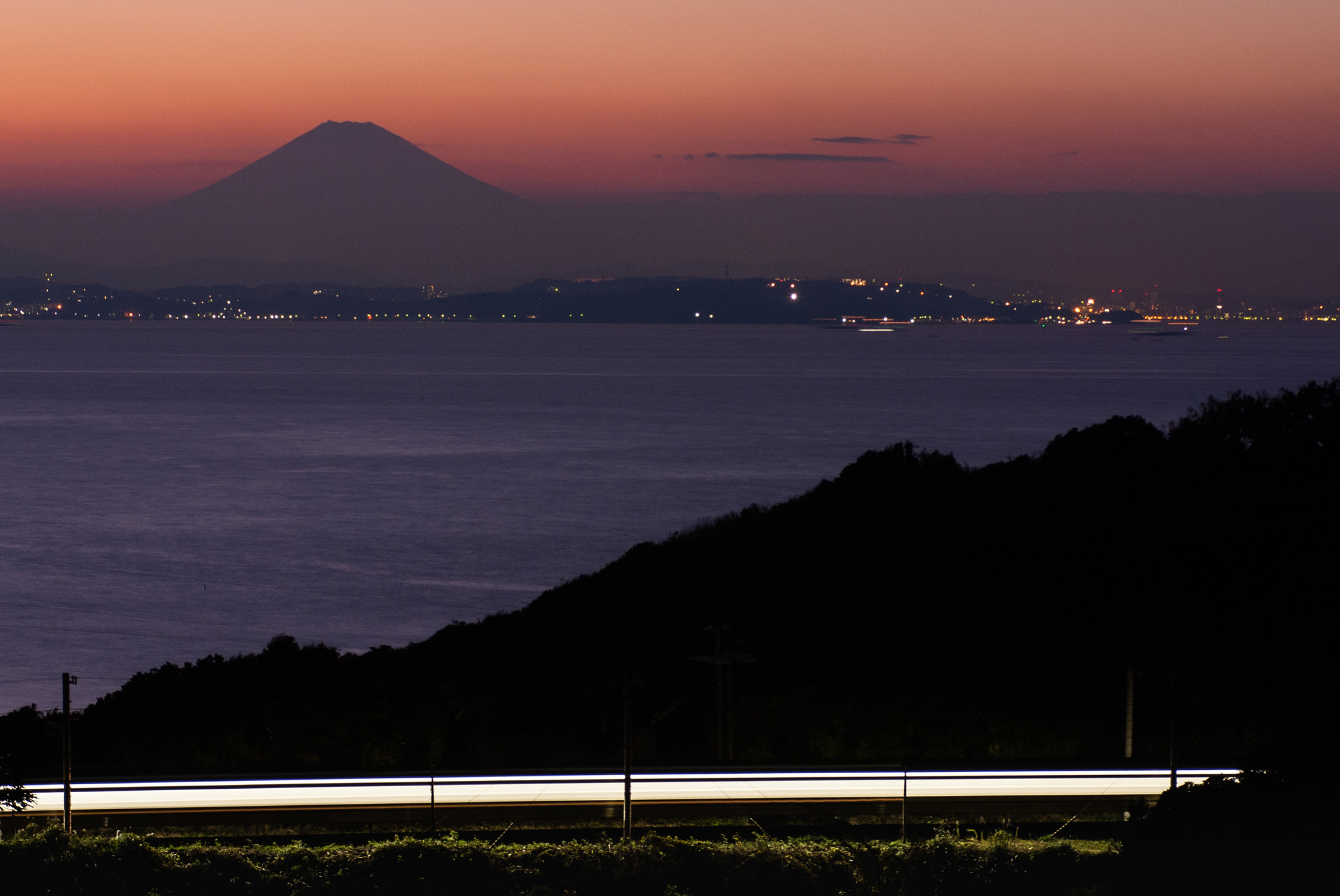 Pentax K200D sample photo. Sunset of mount fuji photography