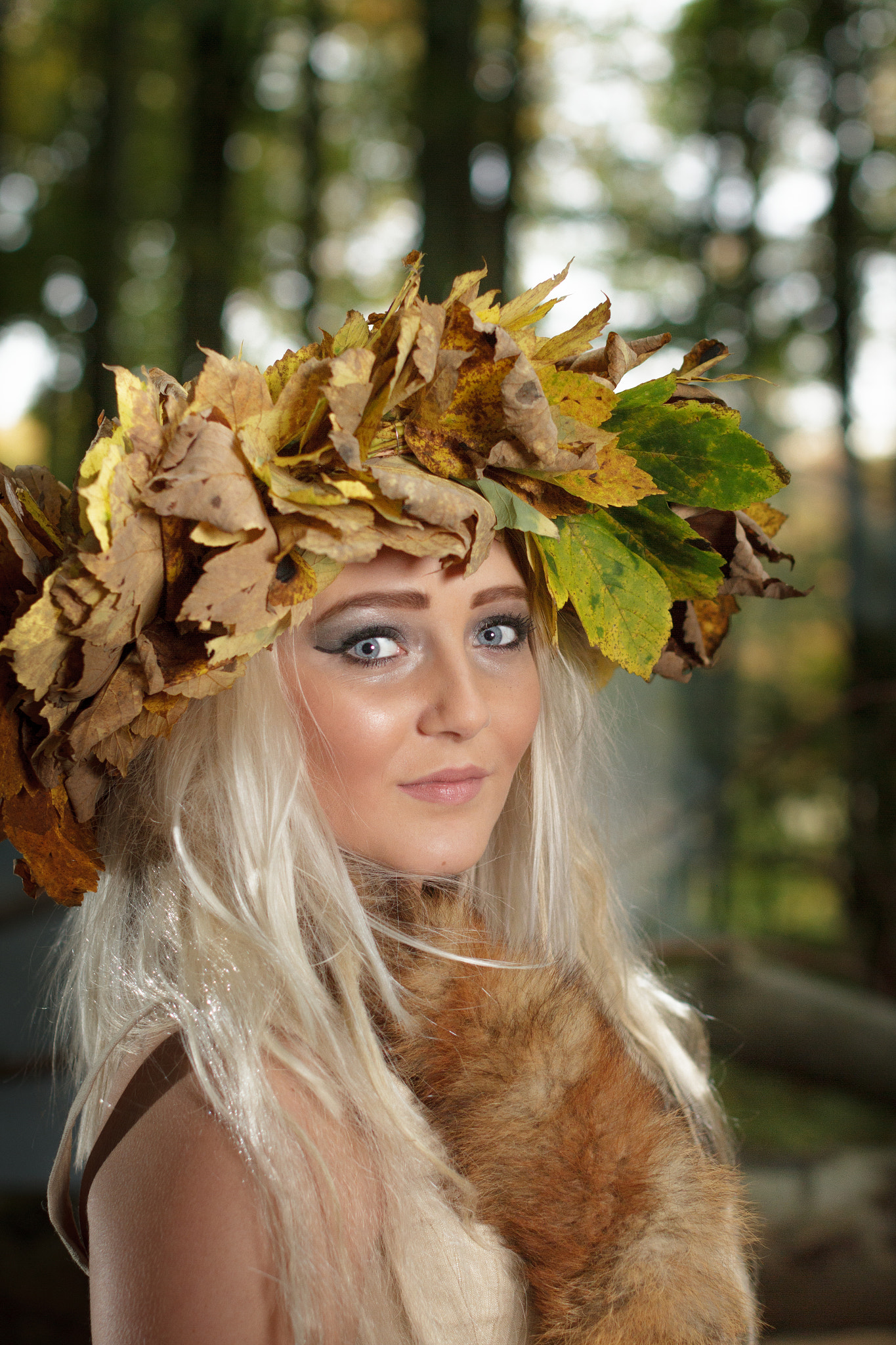 Canon EOS 7D + Canon EF 50mm F1.2L USM sample photo. Katja with leaves in her hair photography