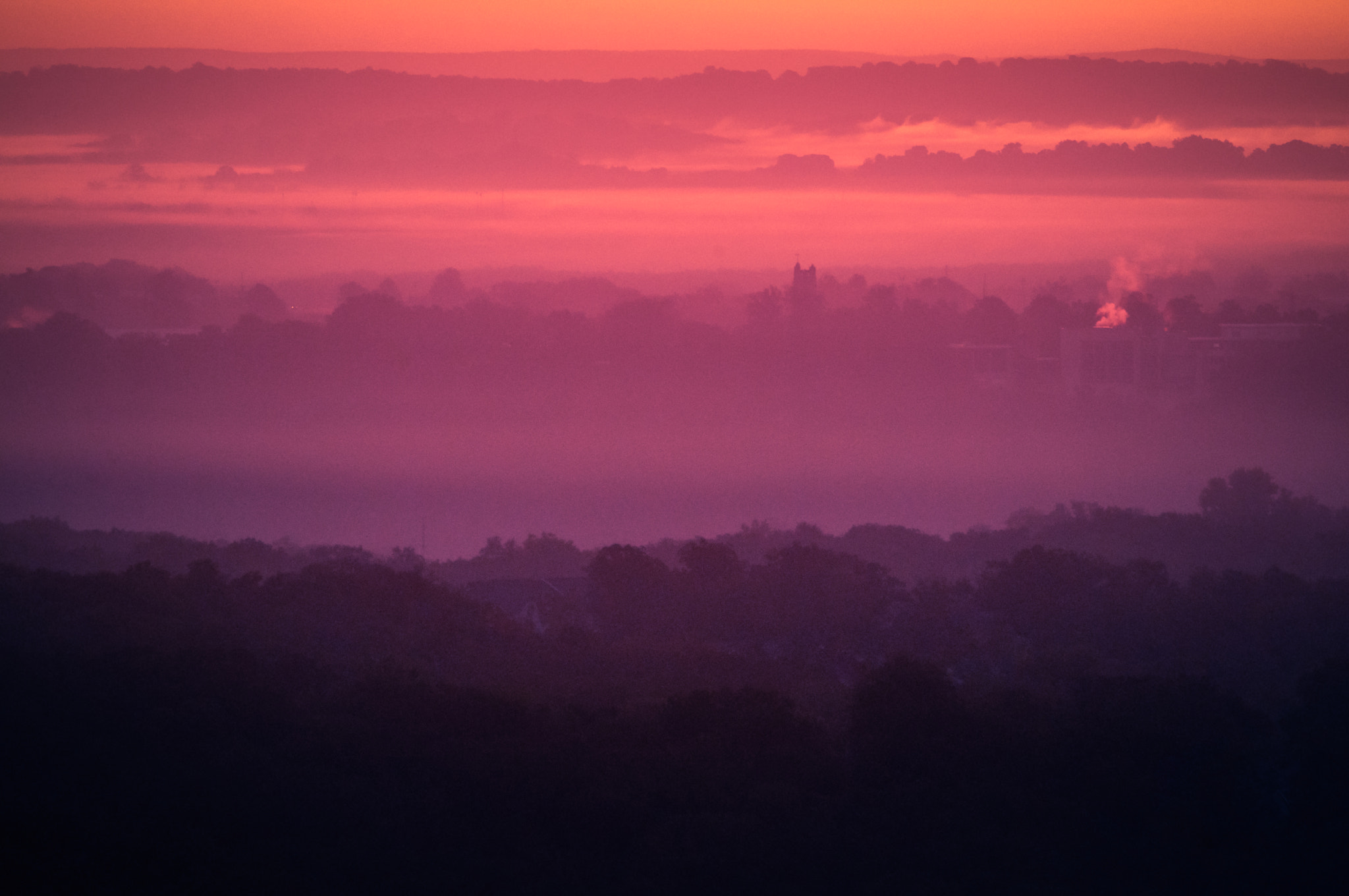 Nikon D5000 sample photo. Mountain sunrise in the ozarks photography