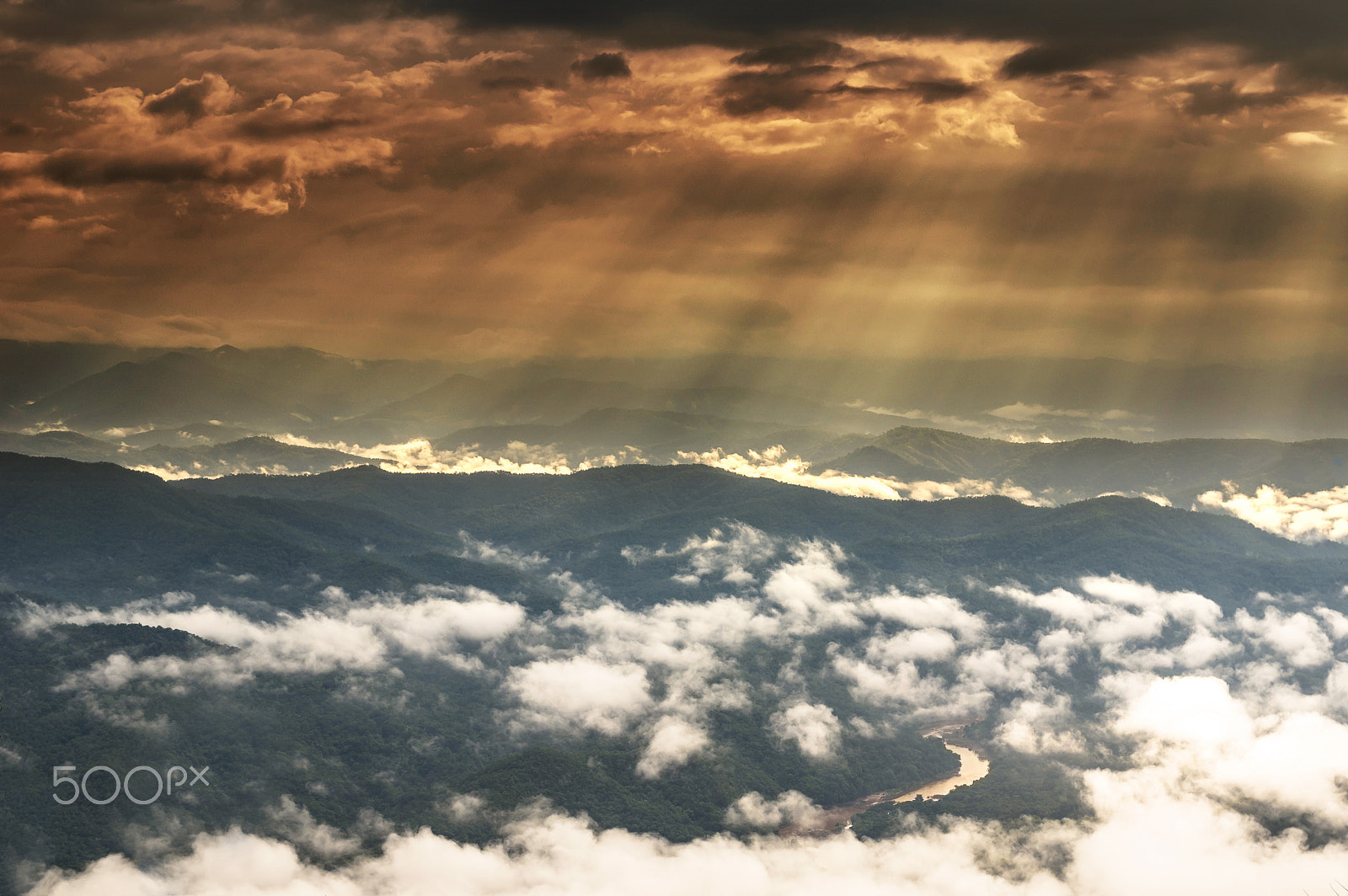 Sigma 17-70mm F2.8-4 DC Macro HSM | C sample photo. Fantastic landscape of sun ray from the sun over the mountain wh photography