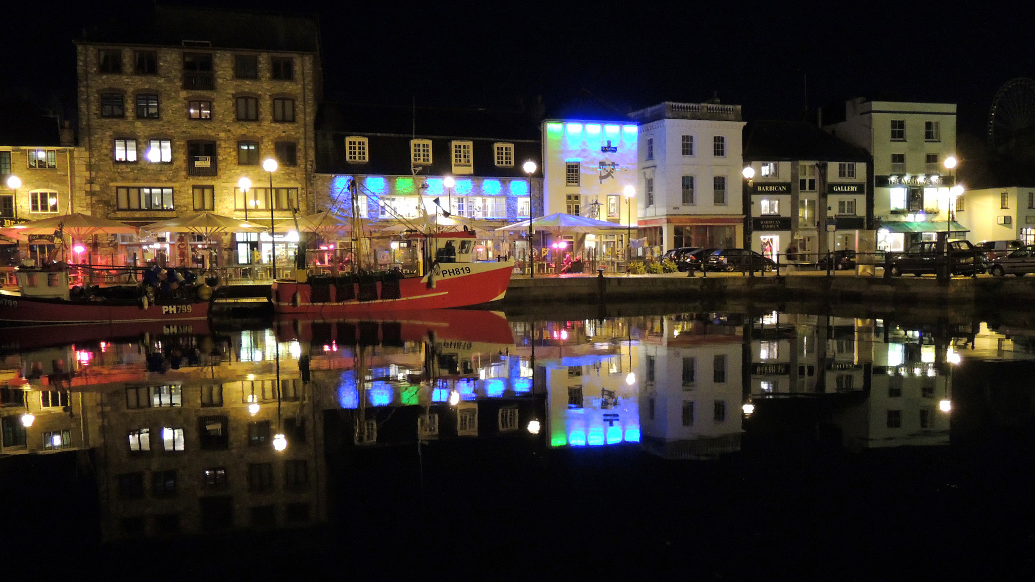 Nikon Coolpix P310 sample photo. Barbican at night, plymouth, united kingdom photography