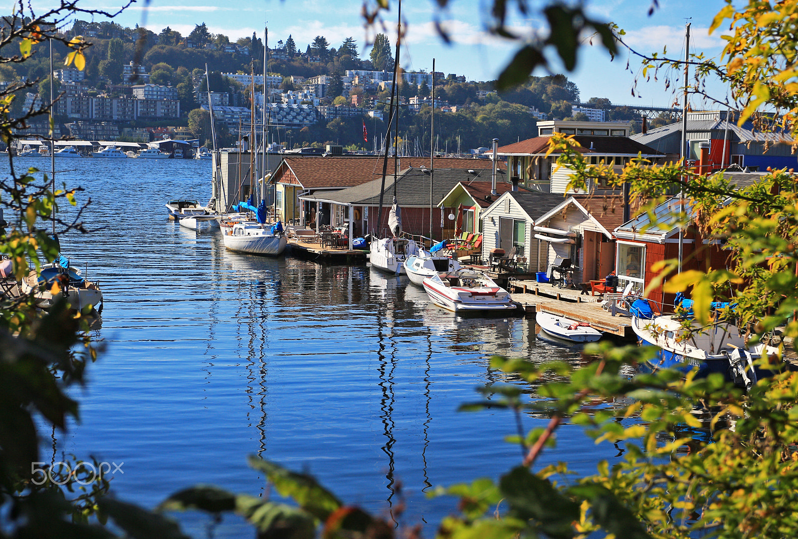 Canon EOS 700D (EOS Rebel T5i / EOS Kiss X7i) + Canon EF 17-40mm F4L USM sample photo. Floating homes -lake union, seattle photography