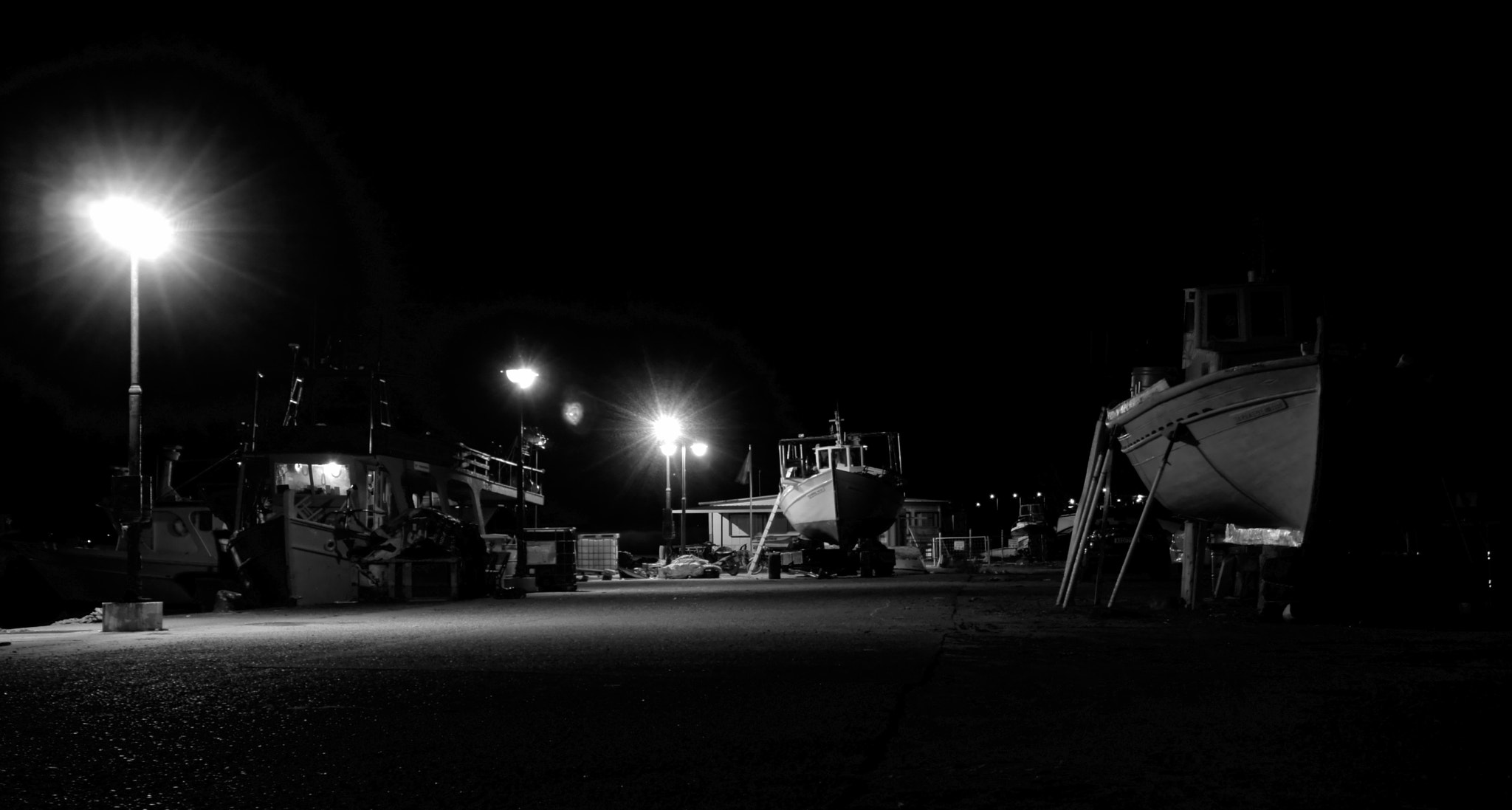 Sony E 18-55mm F3.5-5.6 OSS sample photo. Night at the shipyard... photography