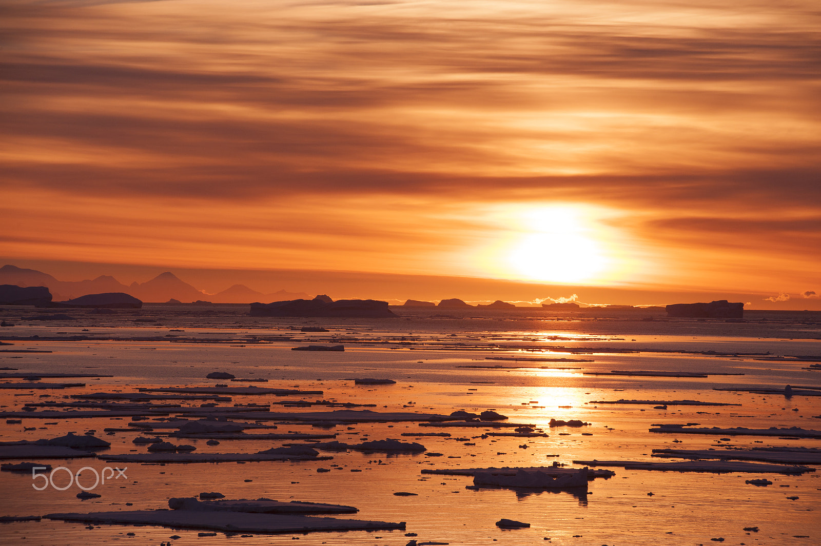 Nikon D3 sample photo. Sunset in antarctica photography