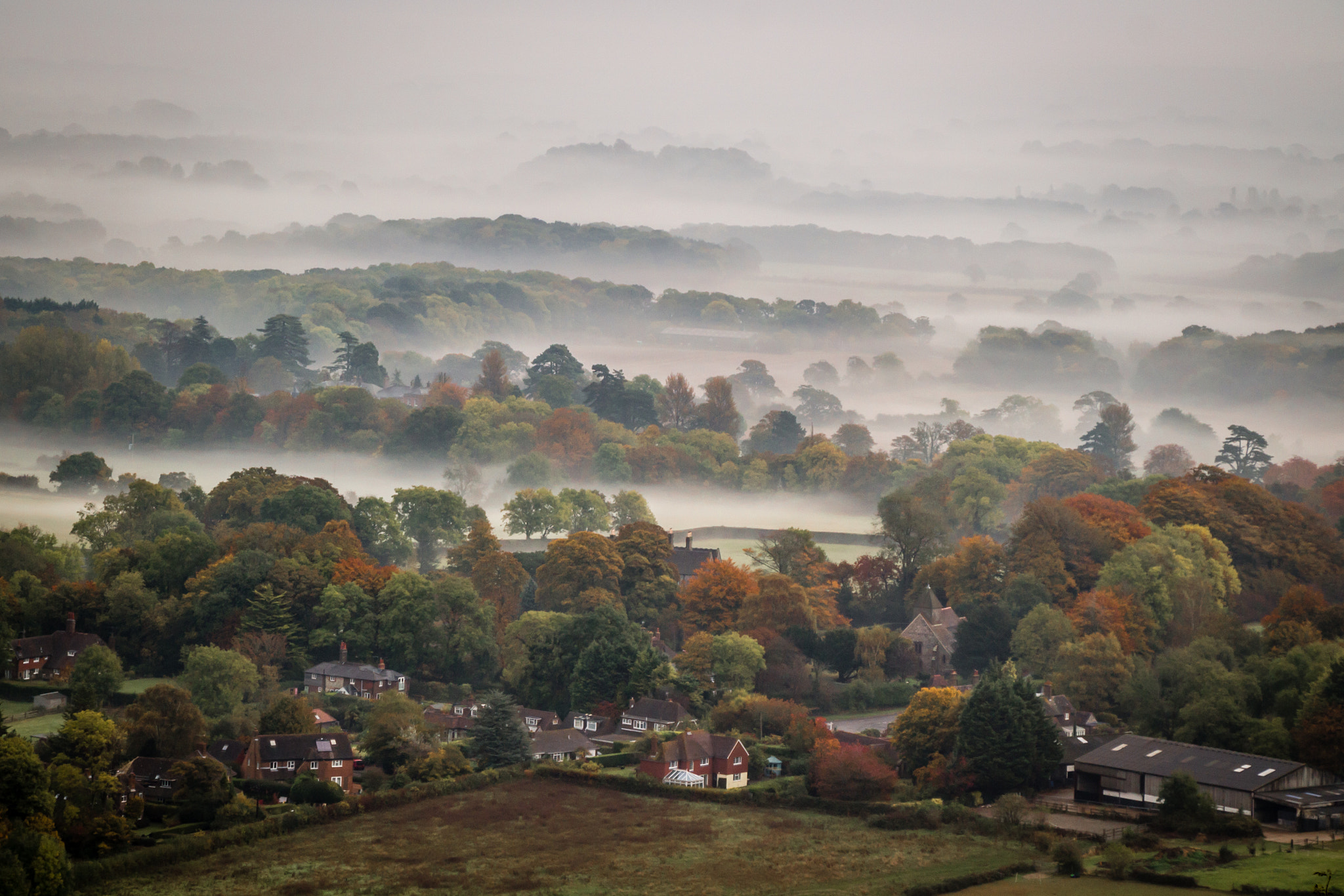 Canon EOS 100D (EOS Rebel SL1 / EOS Kiss X7) sample photo. Sussex in the mist photography