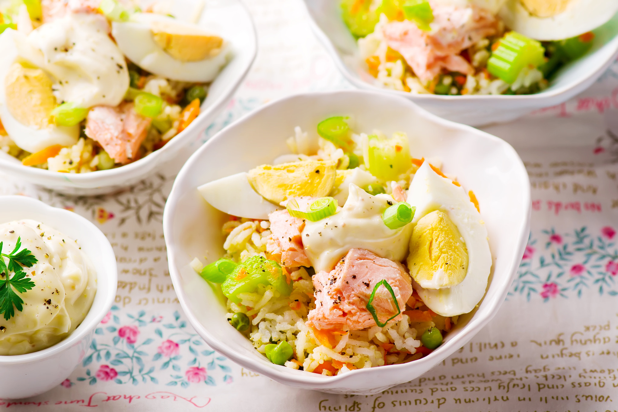 Nikon AF-S Micro-Nikkor 105mm F2.8G IF-ED VR sample photo. Salmon and rice salad photography