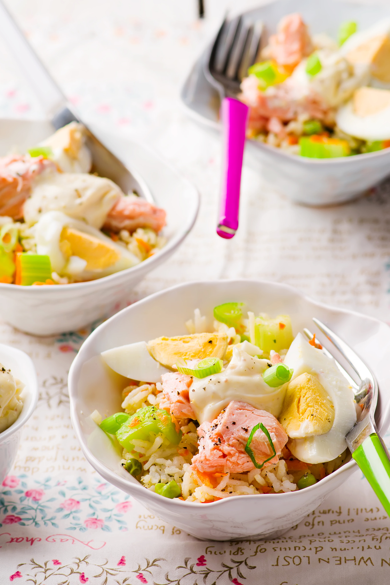 Nikon AF-S Micro-Nikkor 105mm F2.8G IF-ED VR sample photo. Salmon and rice salad photography