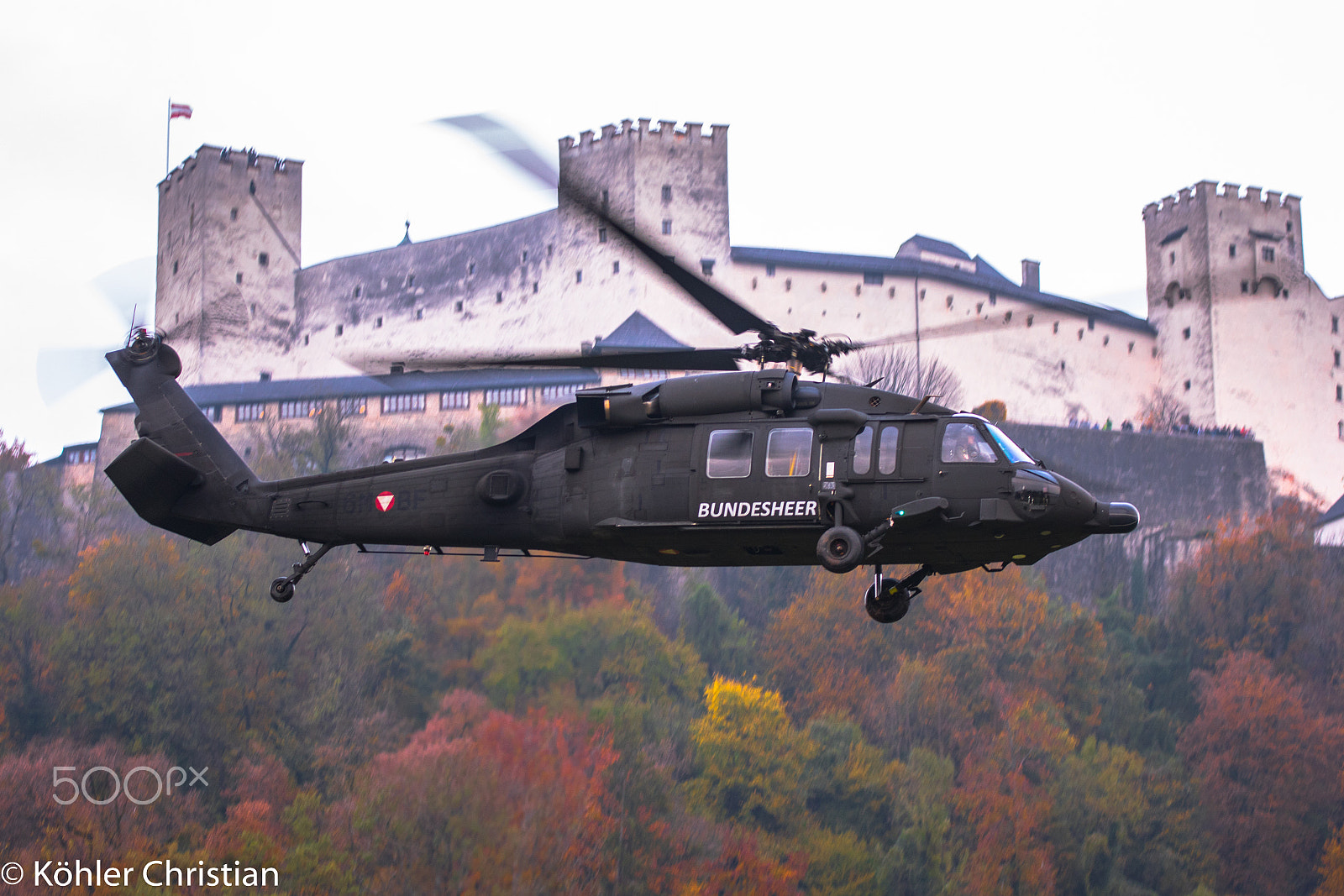Sigma 70-200mm F2.8 EX DG OS HSM sample photo. Austrian forces blackhawk - fortress salzburg photography