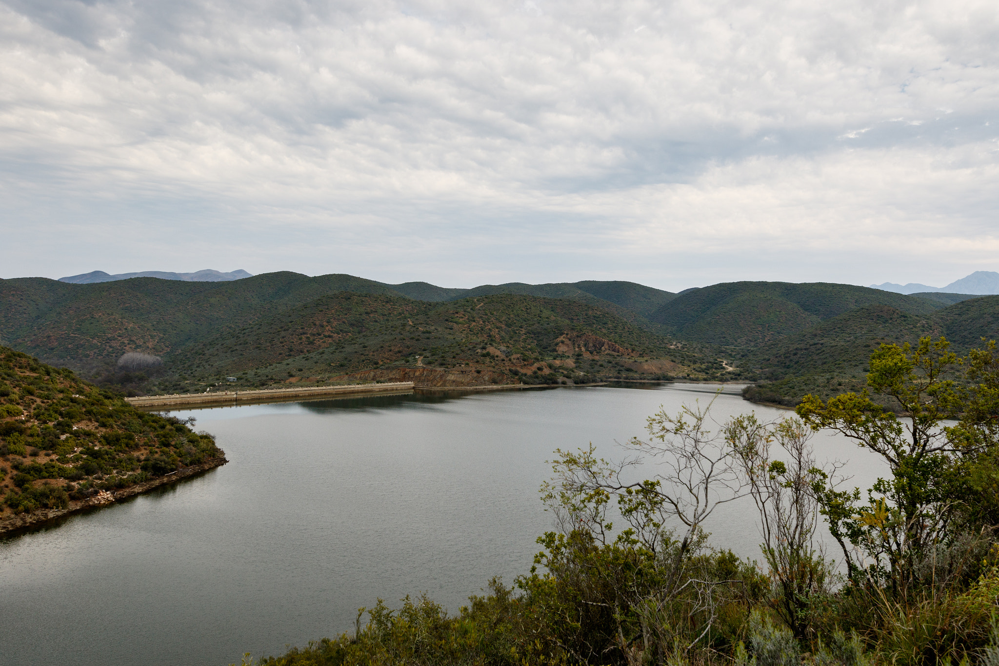 Canon EOS 7D Mark II + Canon EF 300mm f/2.8L sample photo. Bush view of the dam at calitzdorp photography