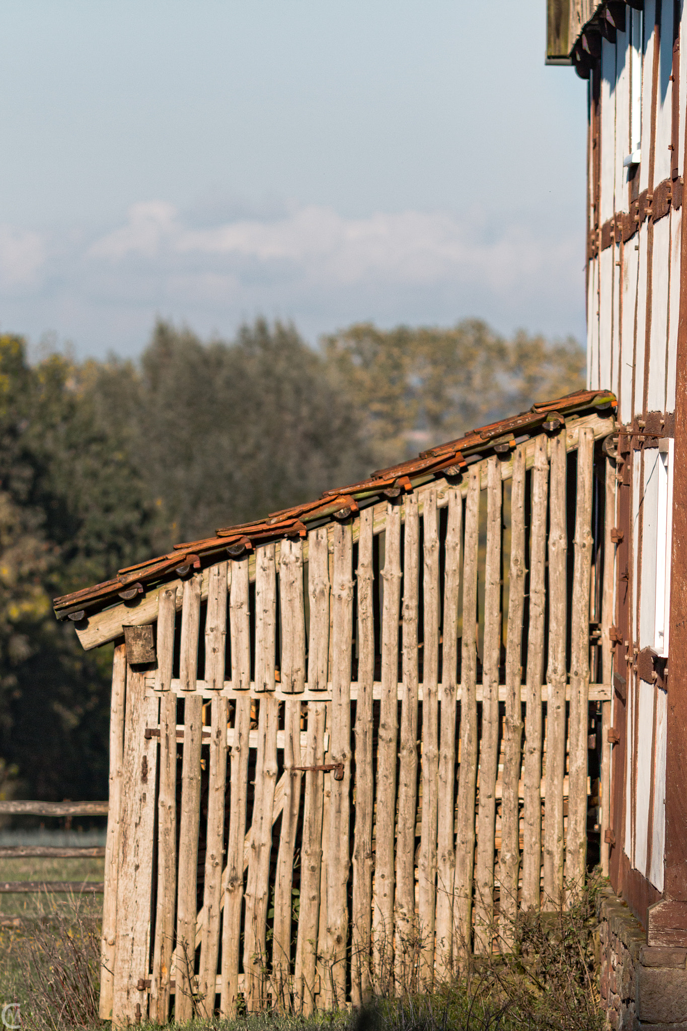 Canon EOS 70D + Canon EF 135mm F2L USM sample photo. Firewood shed photography