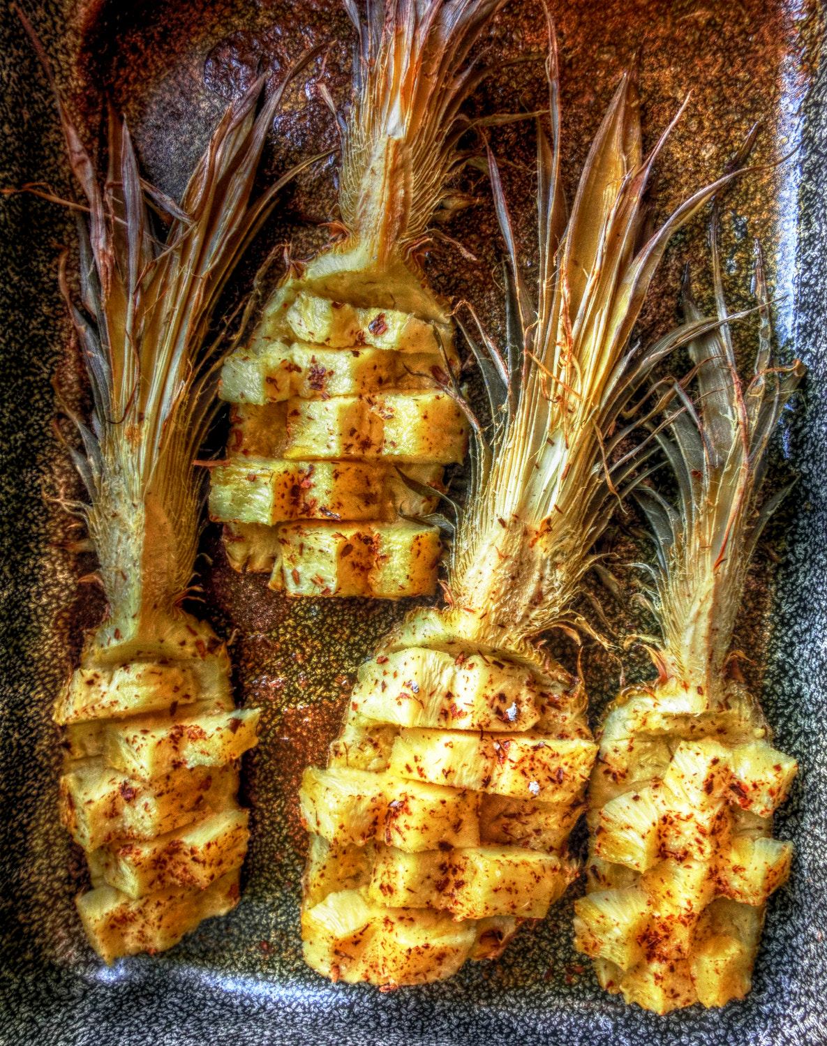 CASIO EX-ZR200 sample photo. Cooking pineapples photography
