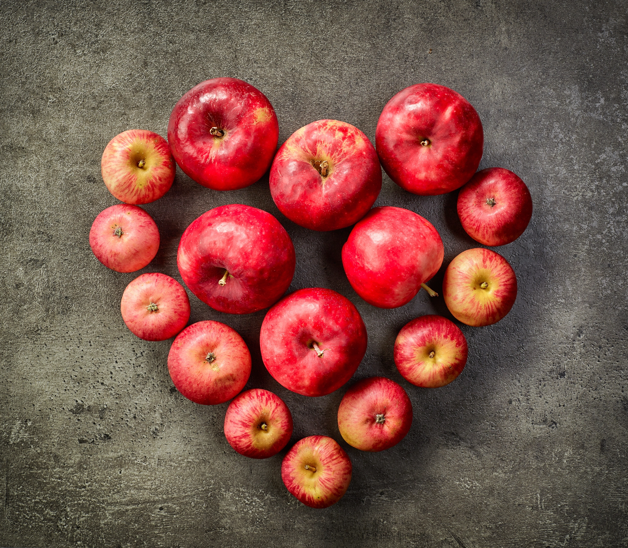 Phase One P65+ sample photo. Heart of red apples photography