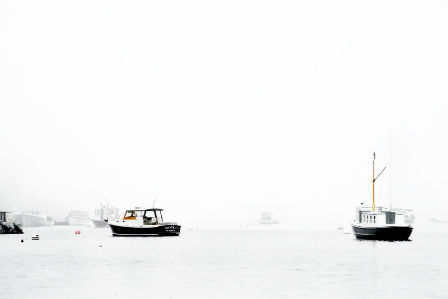 Canon EOS 5D + Canon EF 70-300mm F4-5.6 IS USM sample photo. Boats in the fog photography