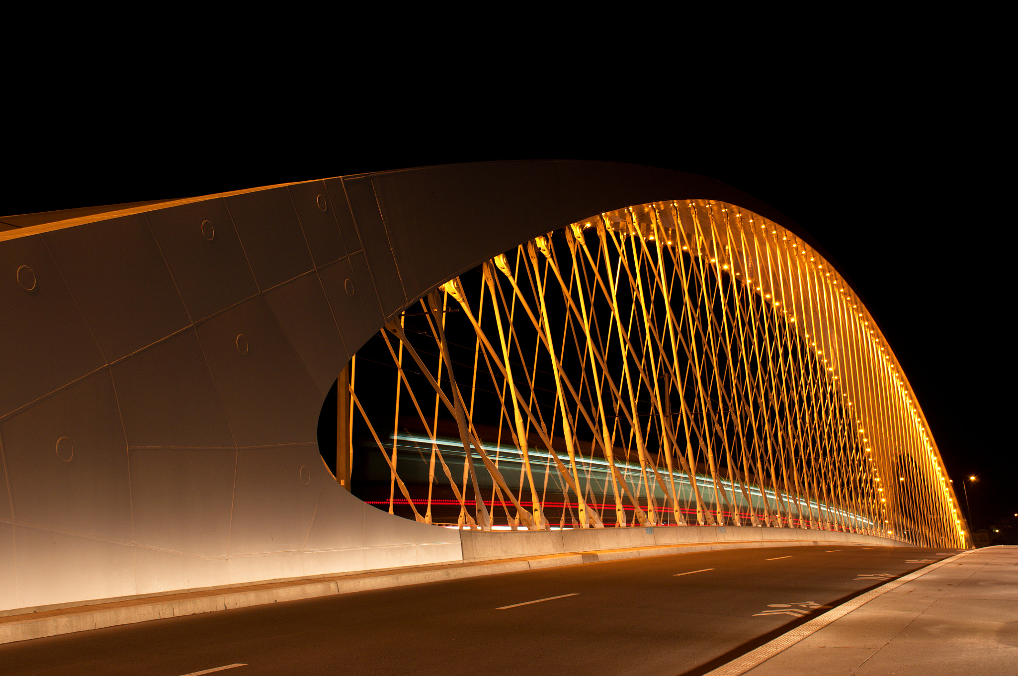Nikon D5000 sample photo. Tram on a bridge photography