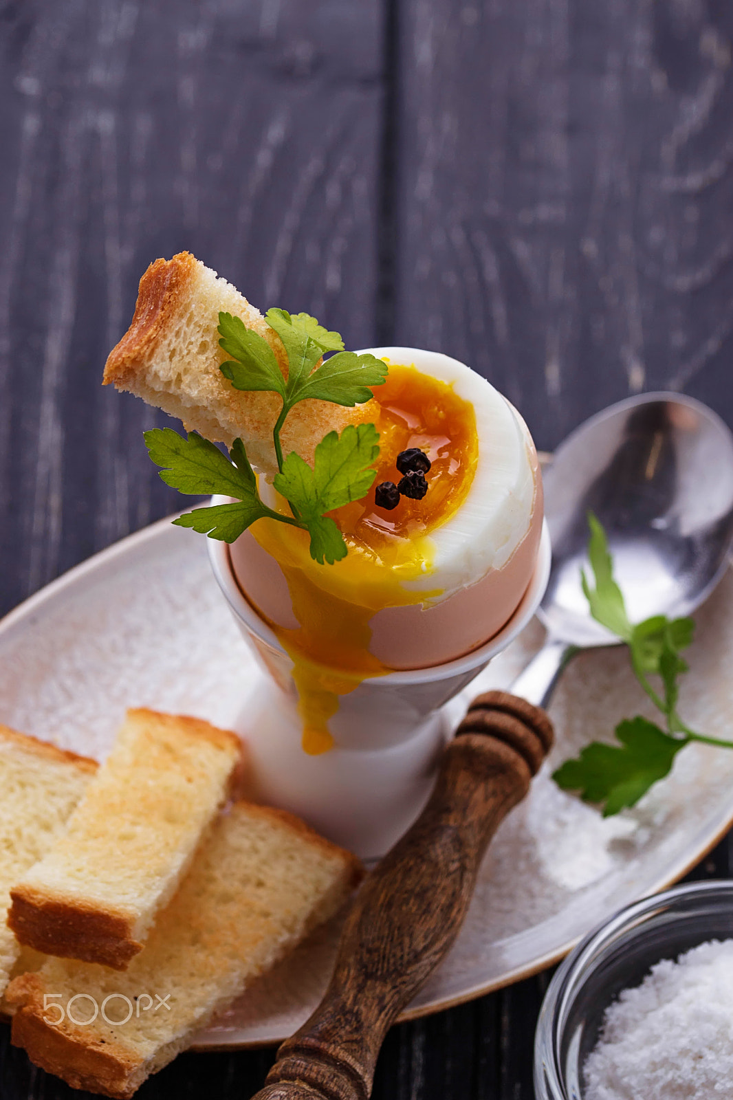Sigma 105mm F2.8 EX DG OS HSM sample photo. Soft-boiled egg and toasts photography