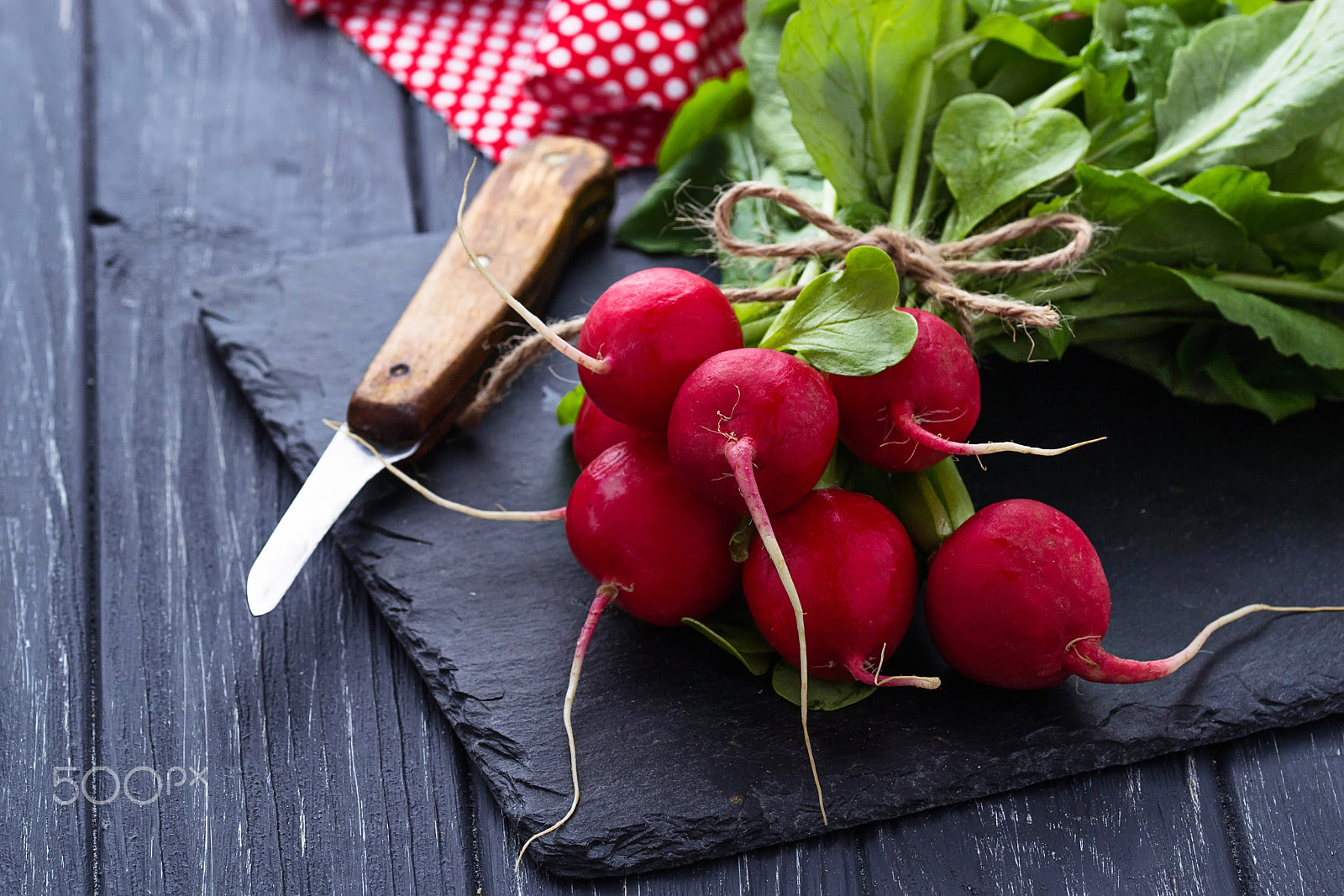 Sigma 105mm F2.8 EX DG OS HSM sample photo. Fresh radishes and knife photography