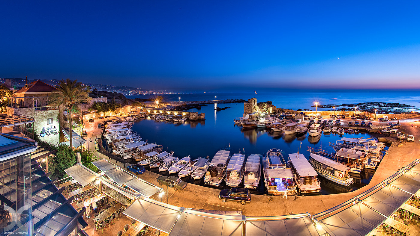 Nikon D810 + Nikon AF Fisheye-Nikkor 16mm F2.8D sample photo. Byblos port photography