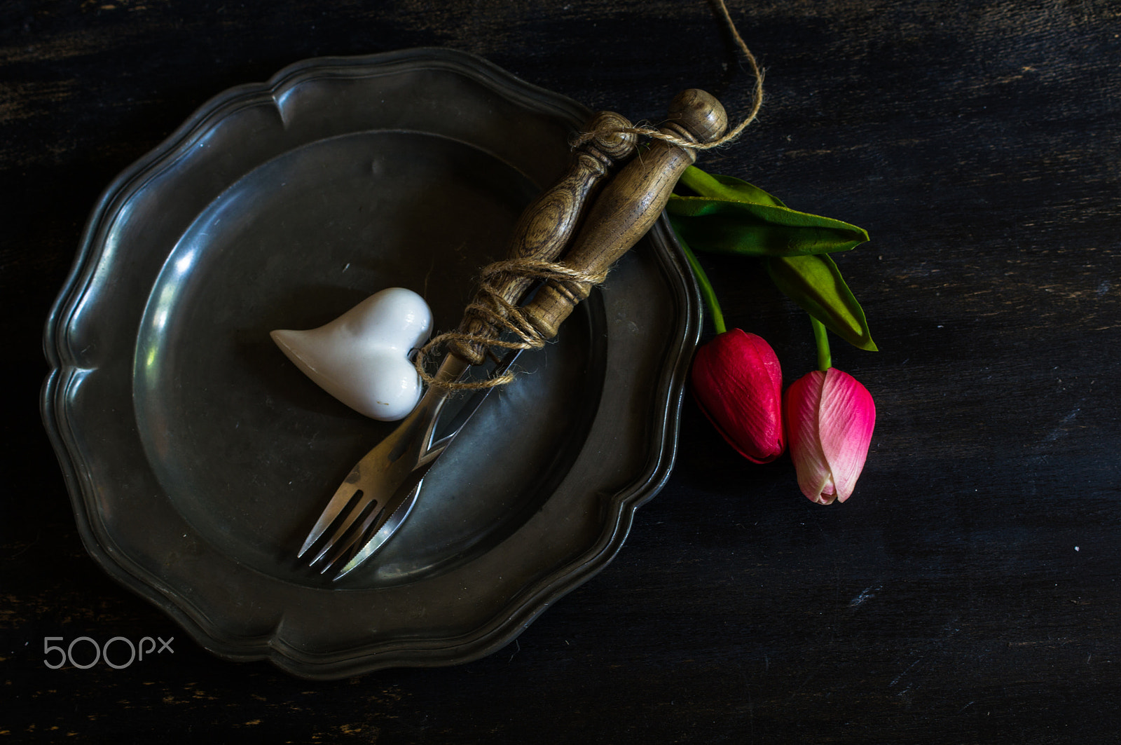 Sony SLT-A55 (SLT-A55V) + Sony DT 30mm F2.8 Macro SAM sample photo. Table setting for st. valentines day photography