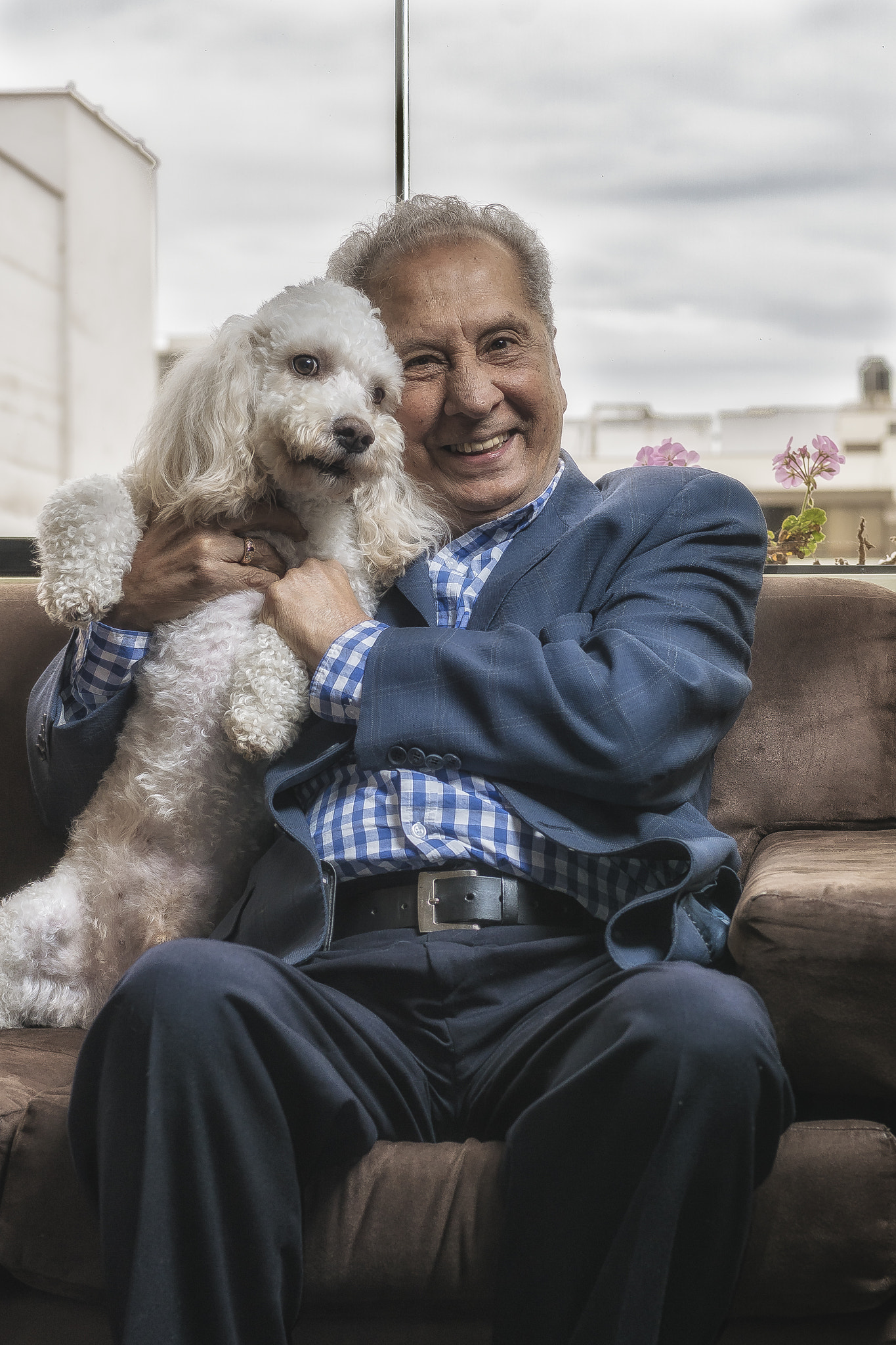Sony ILCA-77M2 + Sony 50mm F1.4 sample photo. Grandfather and your pet photography