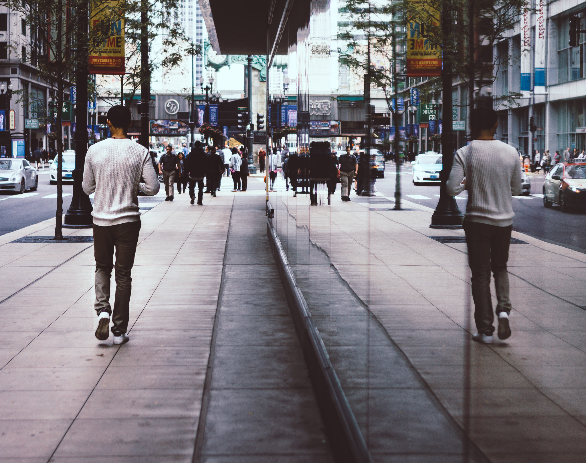 Sony a7R + Sony E 35mm F1.8 OSS sample photo. Reflections in the city photography