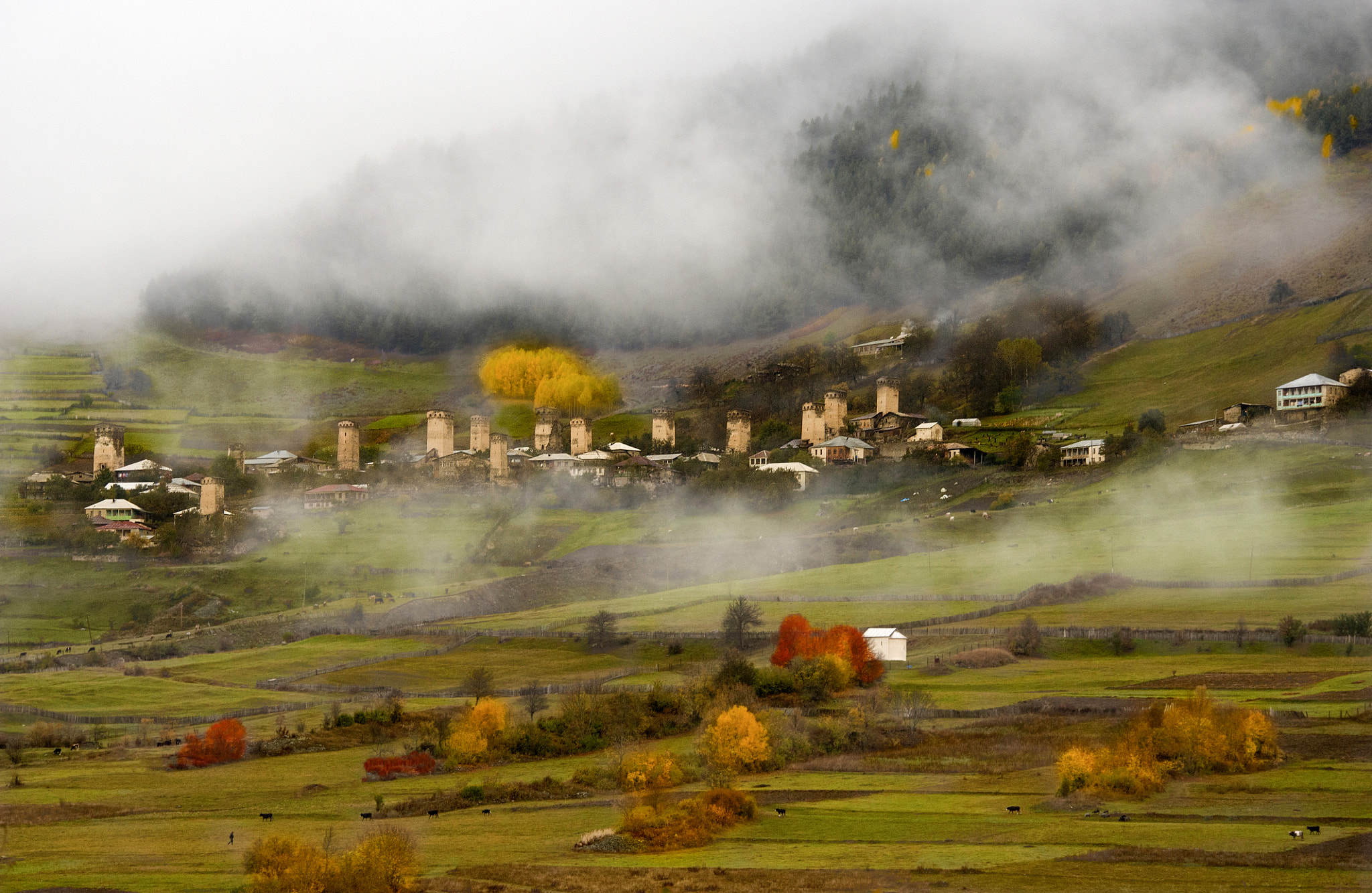 Nikon D3 sample photo. Autumn in svaneti, village mulakhi photography