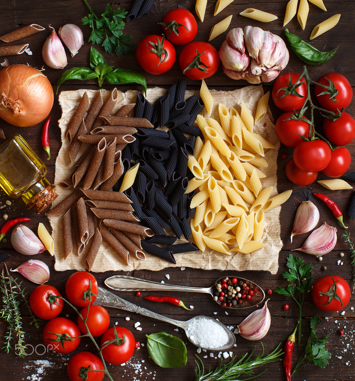 Canon EOS 650D (EOS Rebel T4i / EOS Kiss X6i) sample photo. Penne pasta with vegetables,  herbs and olive oil photography