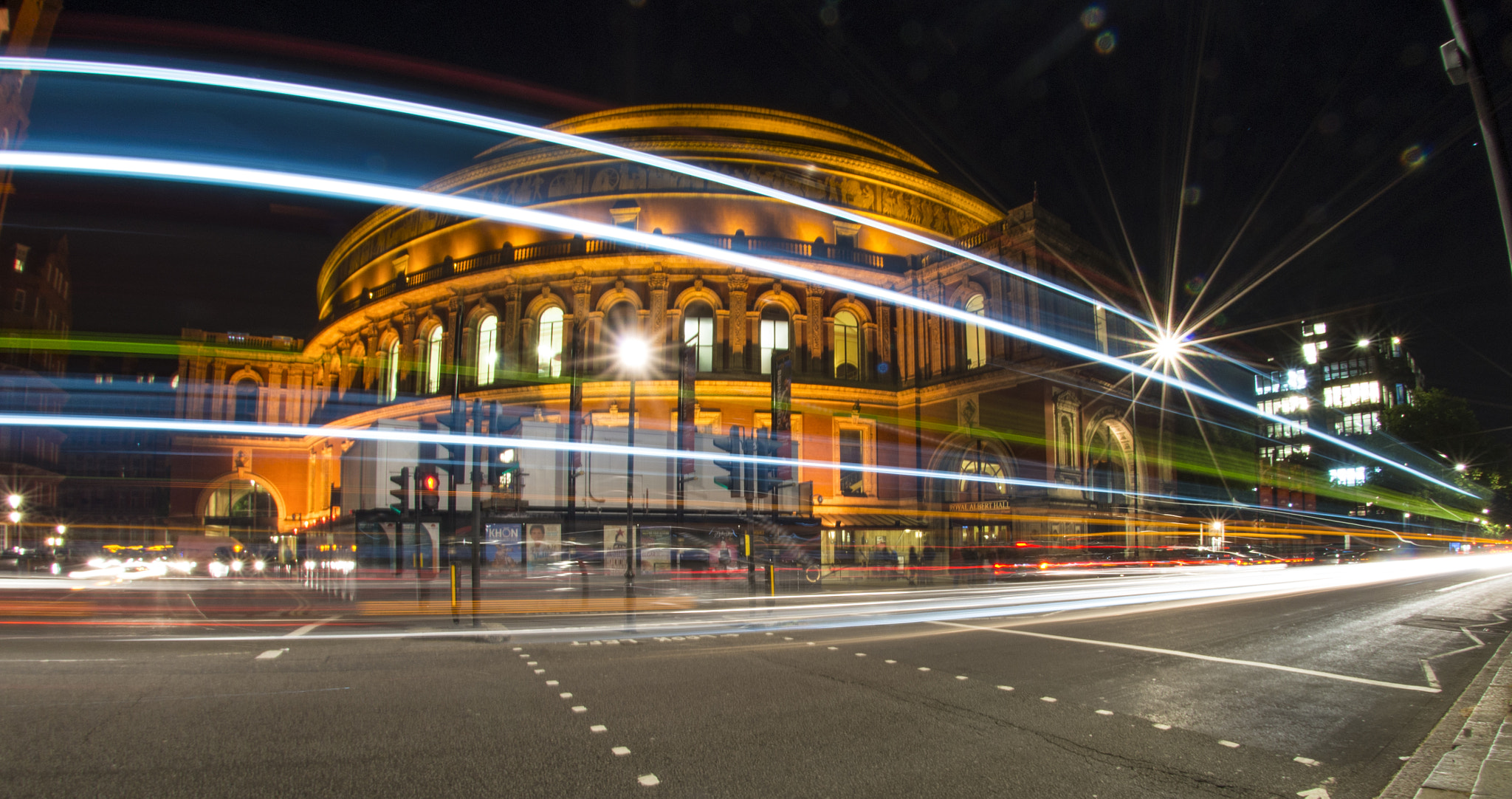 Nikon D800E + Nikon AF DX Fisheye-Nikkor 10.5mm F2.8G ED sample photo. Long exposure of royal albert hall photography