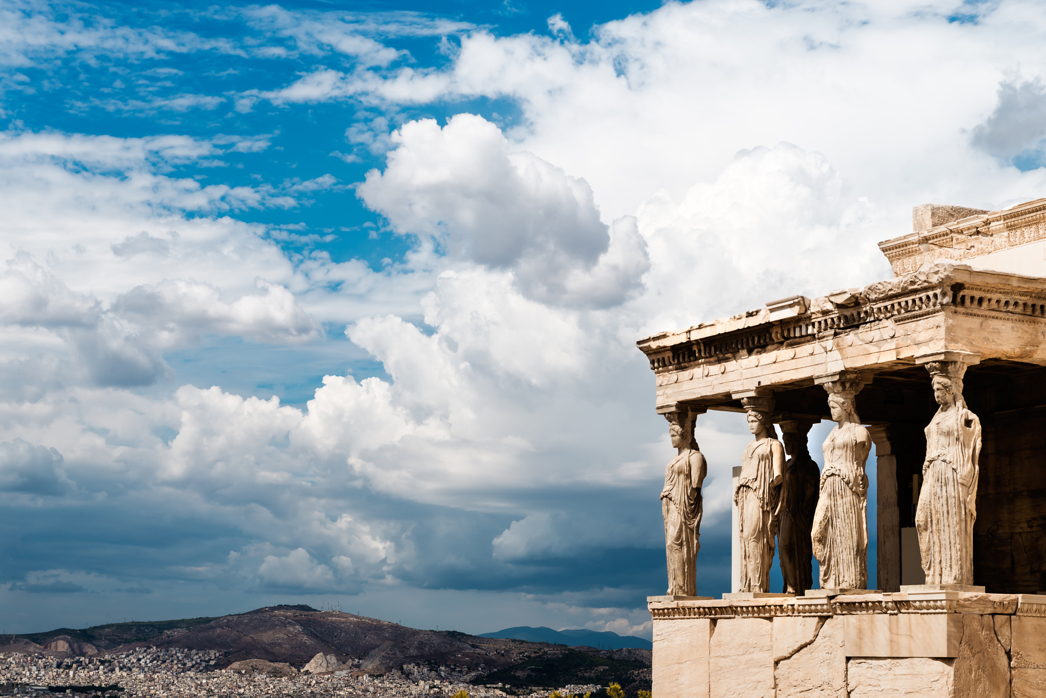 Nikon D800 sample photo. Caryatides of erechtheion in acropolis, athens, greece photography