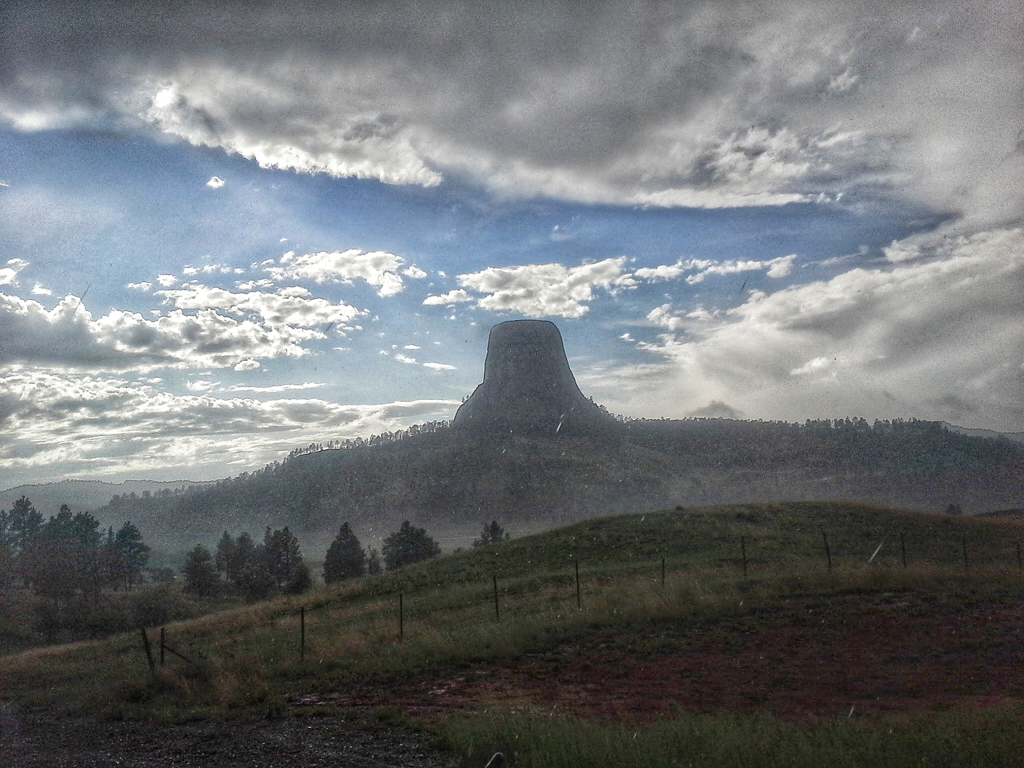 Samsung Galaxy Victory sample photo. Storm approaches the devil's tower photography