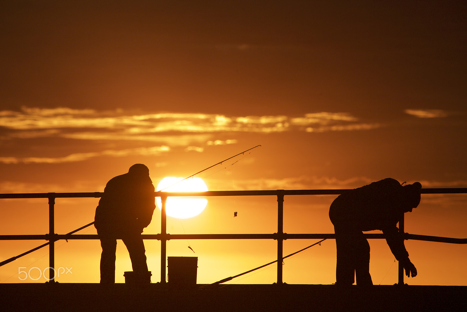 Canon EOS 5D sample photo. Men fishing, sunset photography