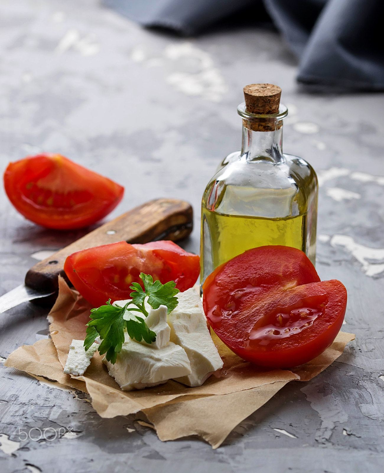 Sigma 105mm F2.8 EX DG OS HSM sample photo. Feta cheese with tomato and oil. photography