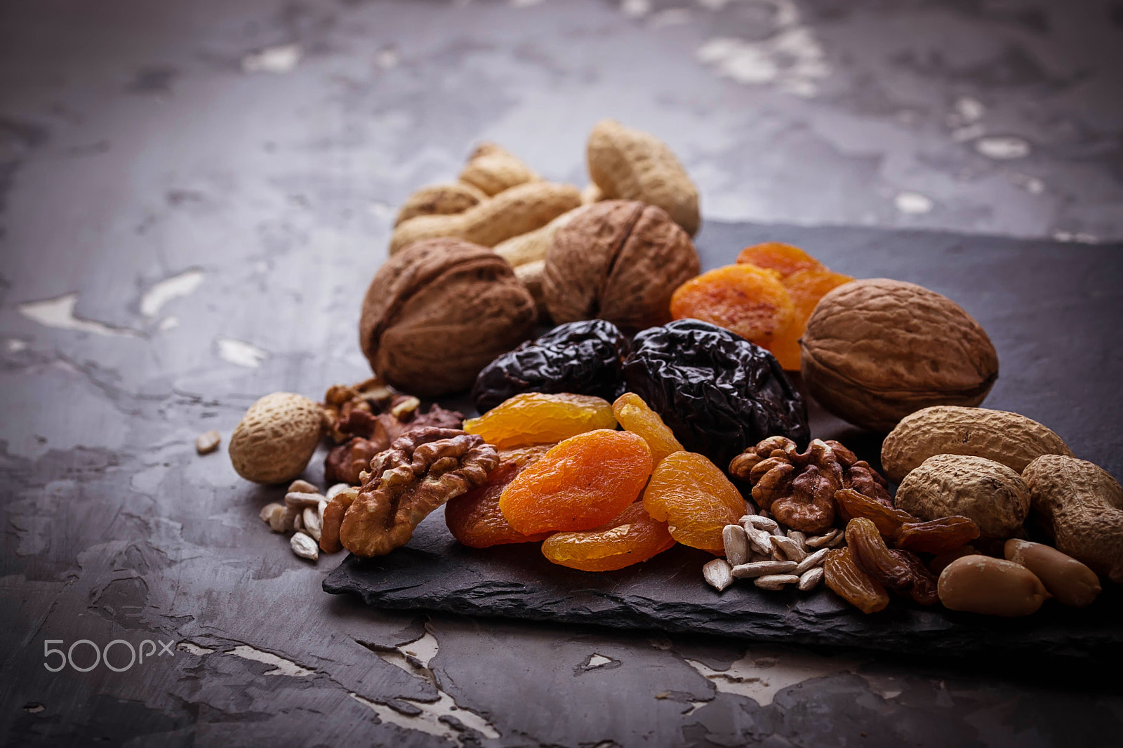 Sigma 105mm F2.8 EX DG OS HSM sample photo. Mix of dried fruits, nuts and seeds photography